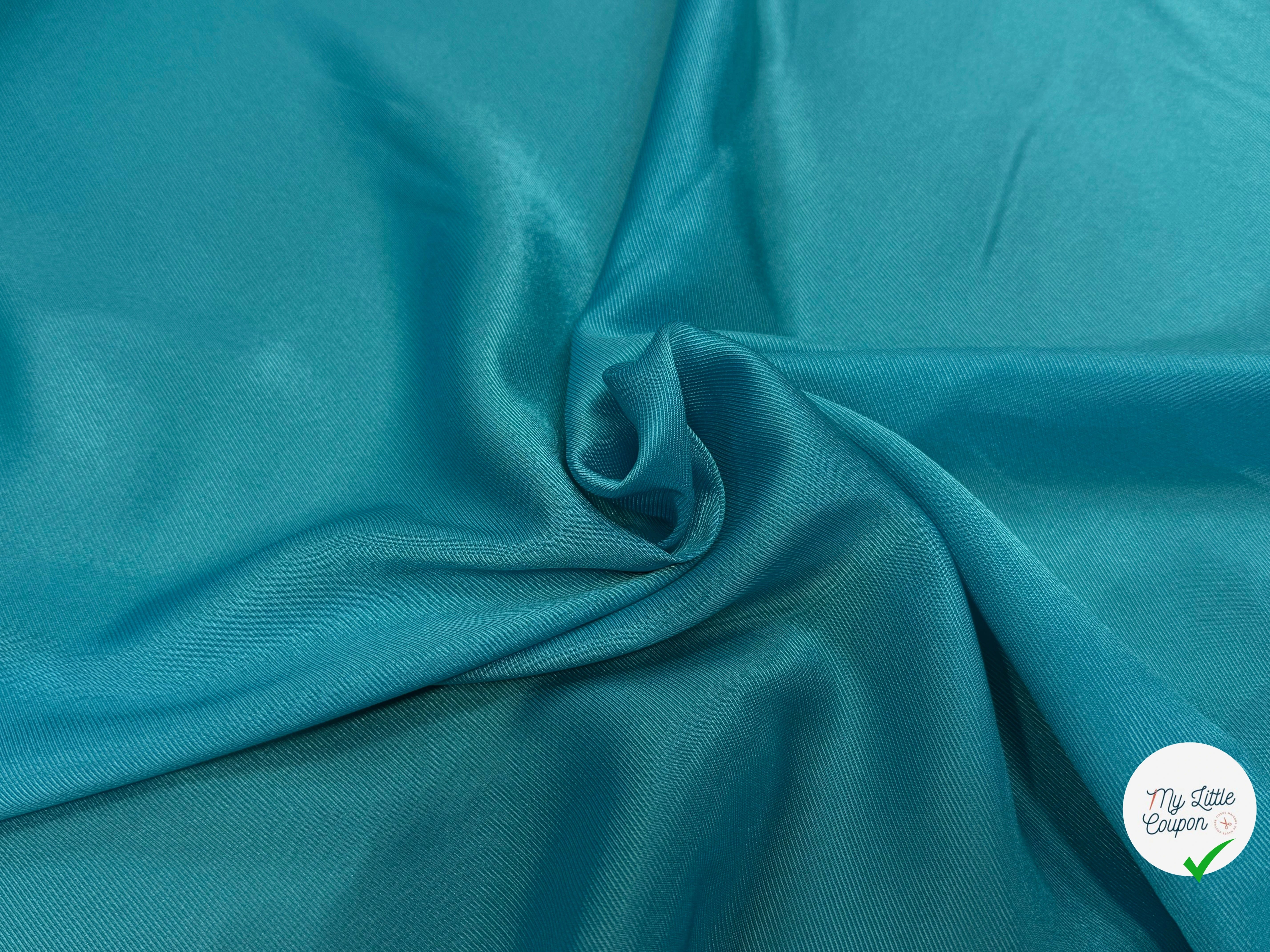 DOUBLURE ÉFFET DRILL FLUIDE TURQUOISE - My Little Coupon