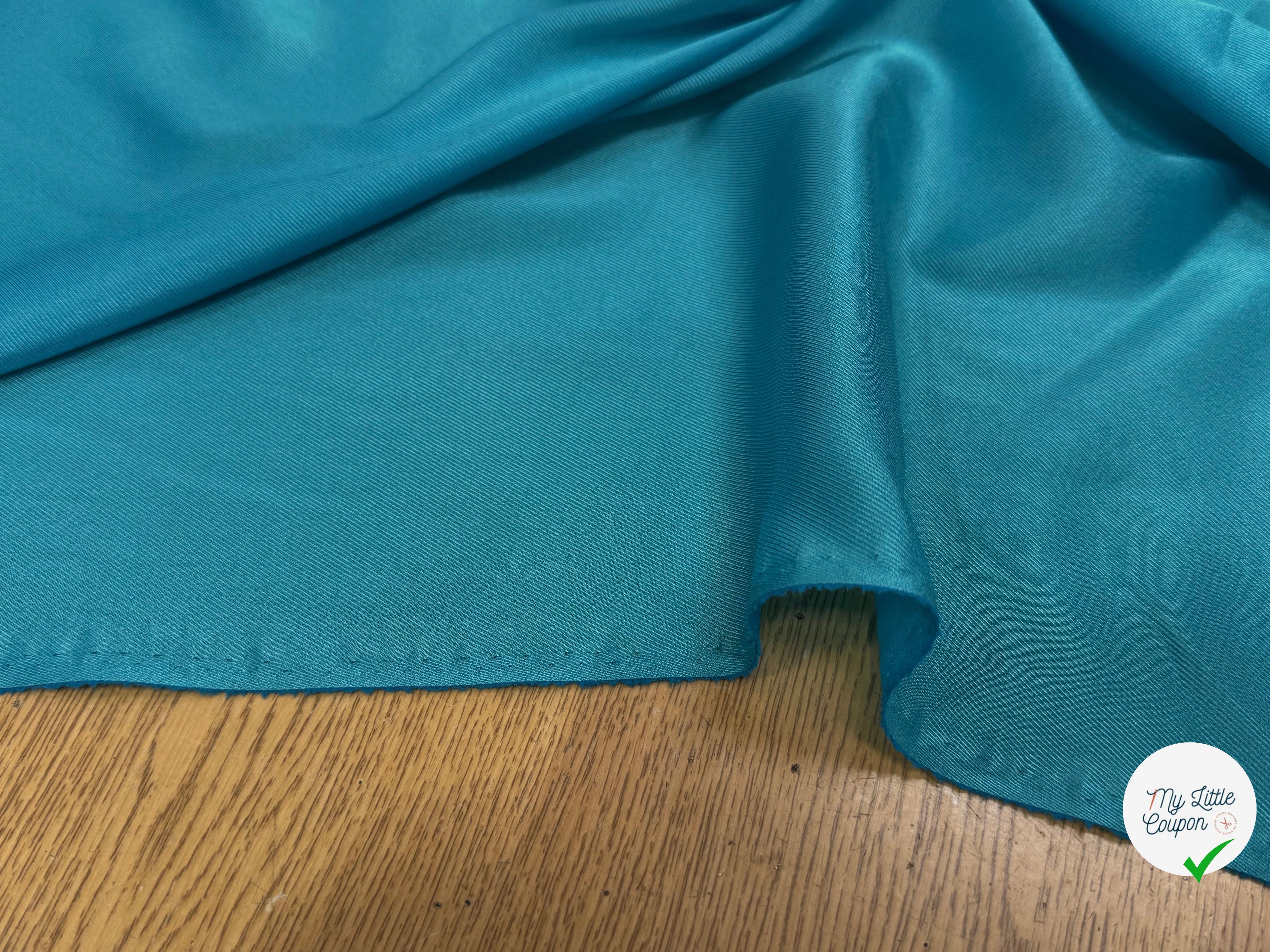 DOUBLURE ÉFFET DRILL FLUIDE TURQUOISE - My Little Coupon