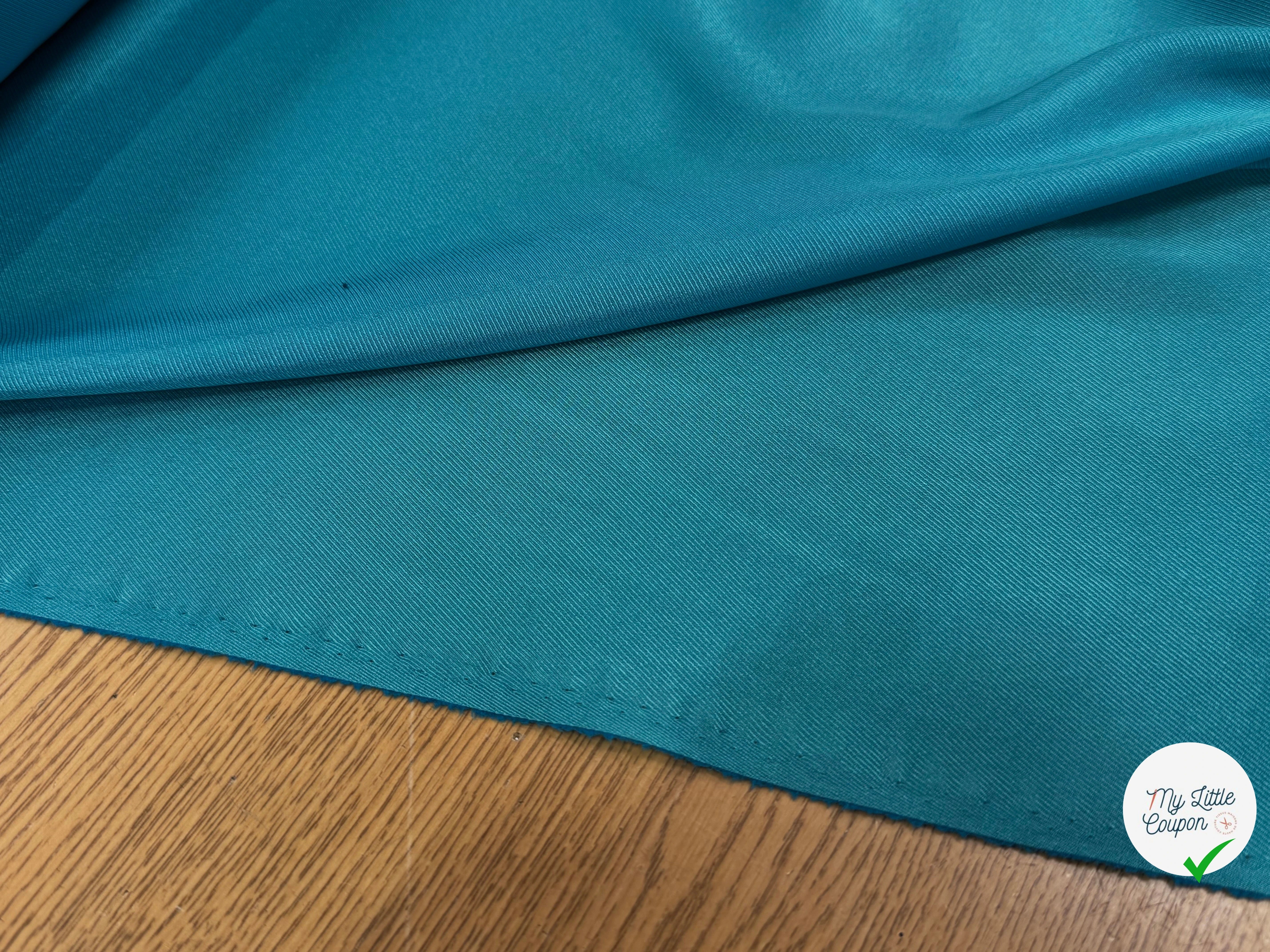 DOUBLURE ÉFFET DRILL FLUIDE TURQUOISE - My Little Coupon
