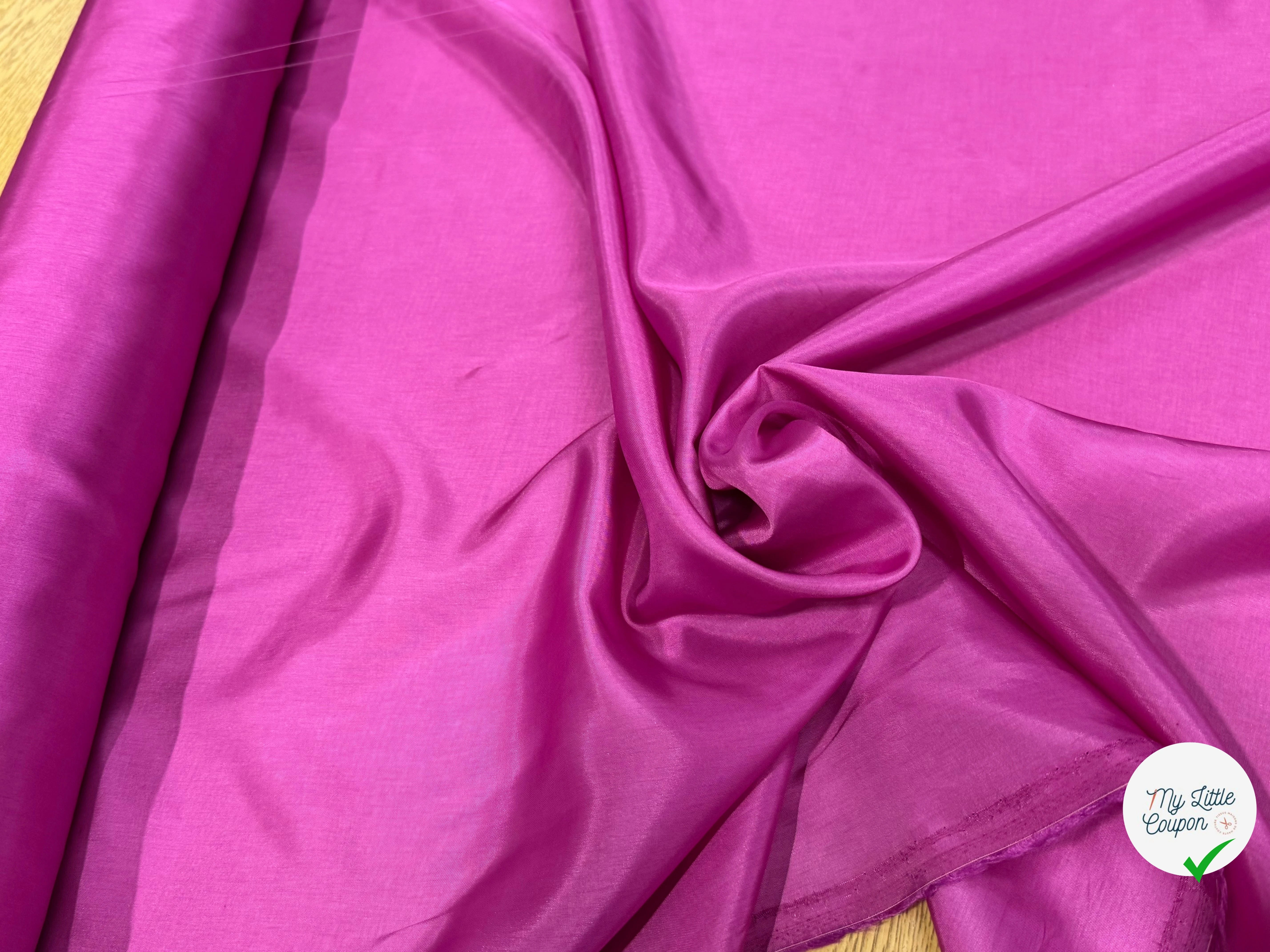 DOUBLURE FINE ET LISSE 62% ACETATE 38% CUPRO BARBIE PINK - My Little Coupon