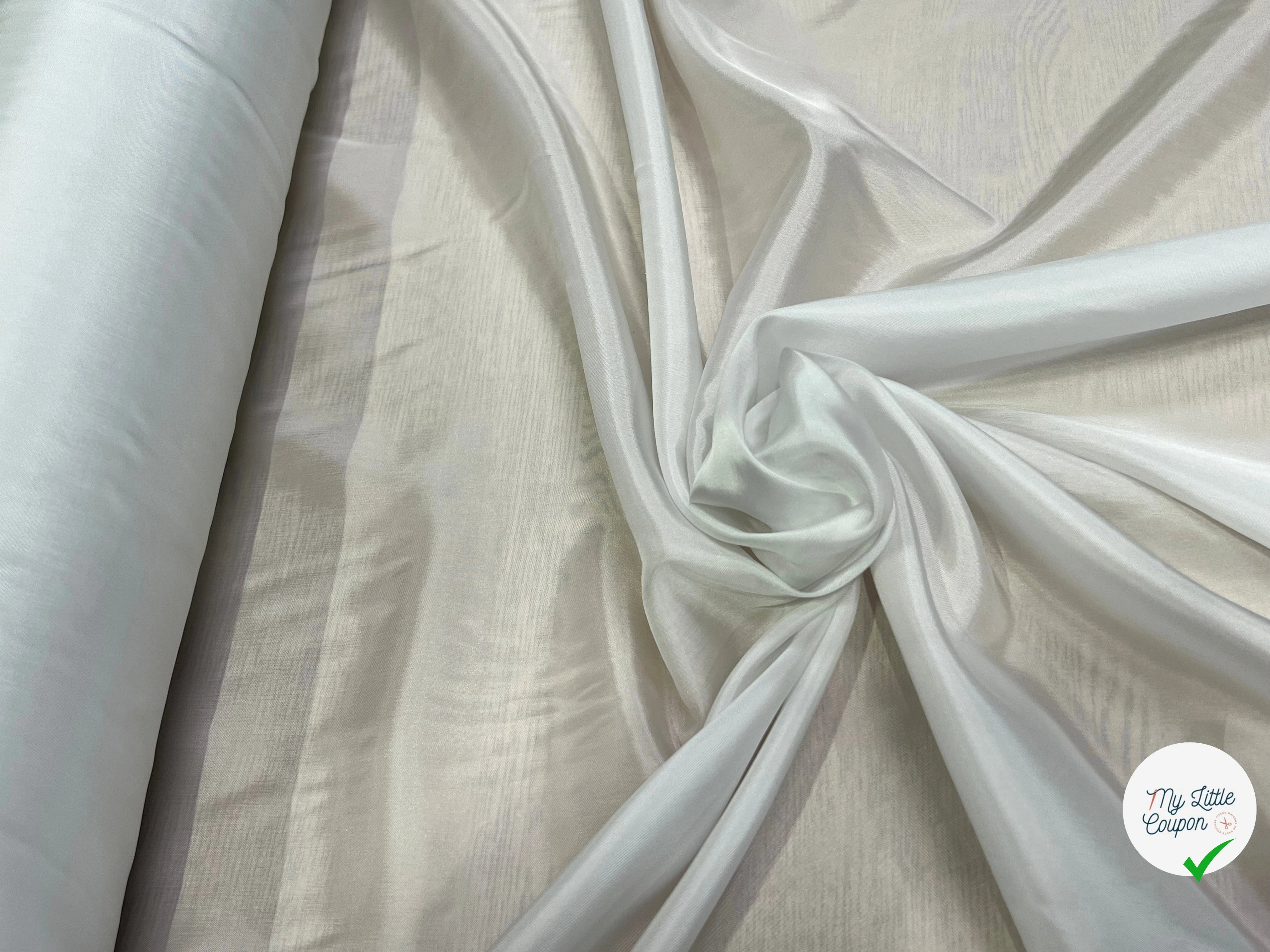 DOUBLURE FINE ET LISSE 62% ACETATE 38% CUPRO BLANC CASSÉ - My Little Coupon