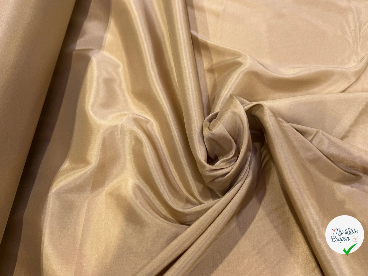 DOUBLURE FINE LÉGÈREMENT SATINÉE ET STRETCH BEIGE TAUPE - My Little Coupon
