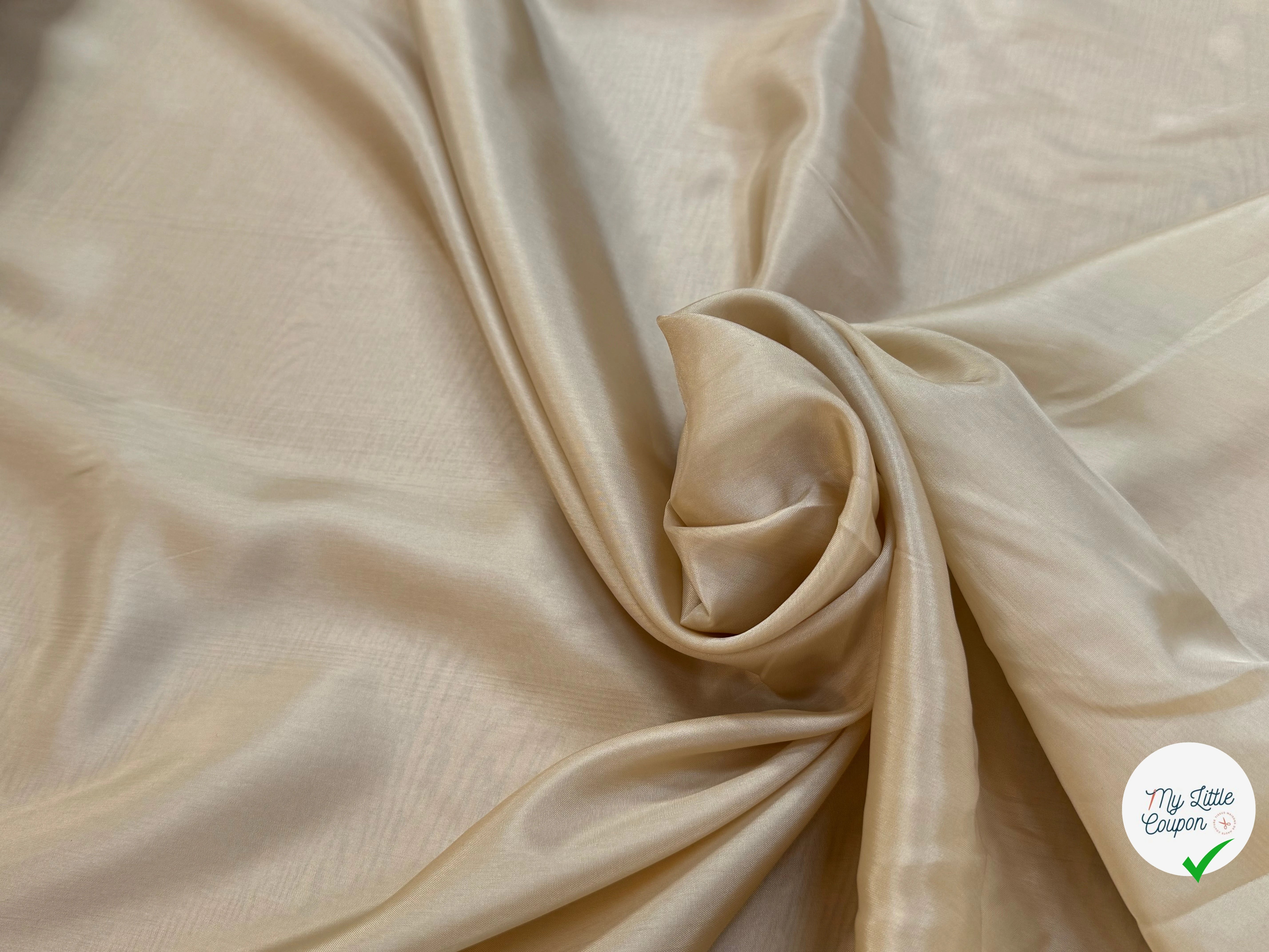 DOUBLURE FINE LISSE 100% CUPRO BEIGE - My Little Coupon