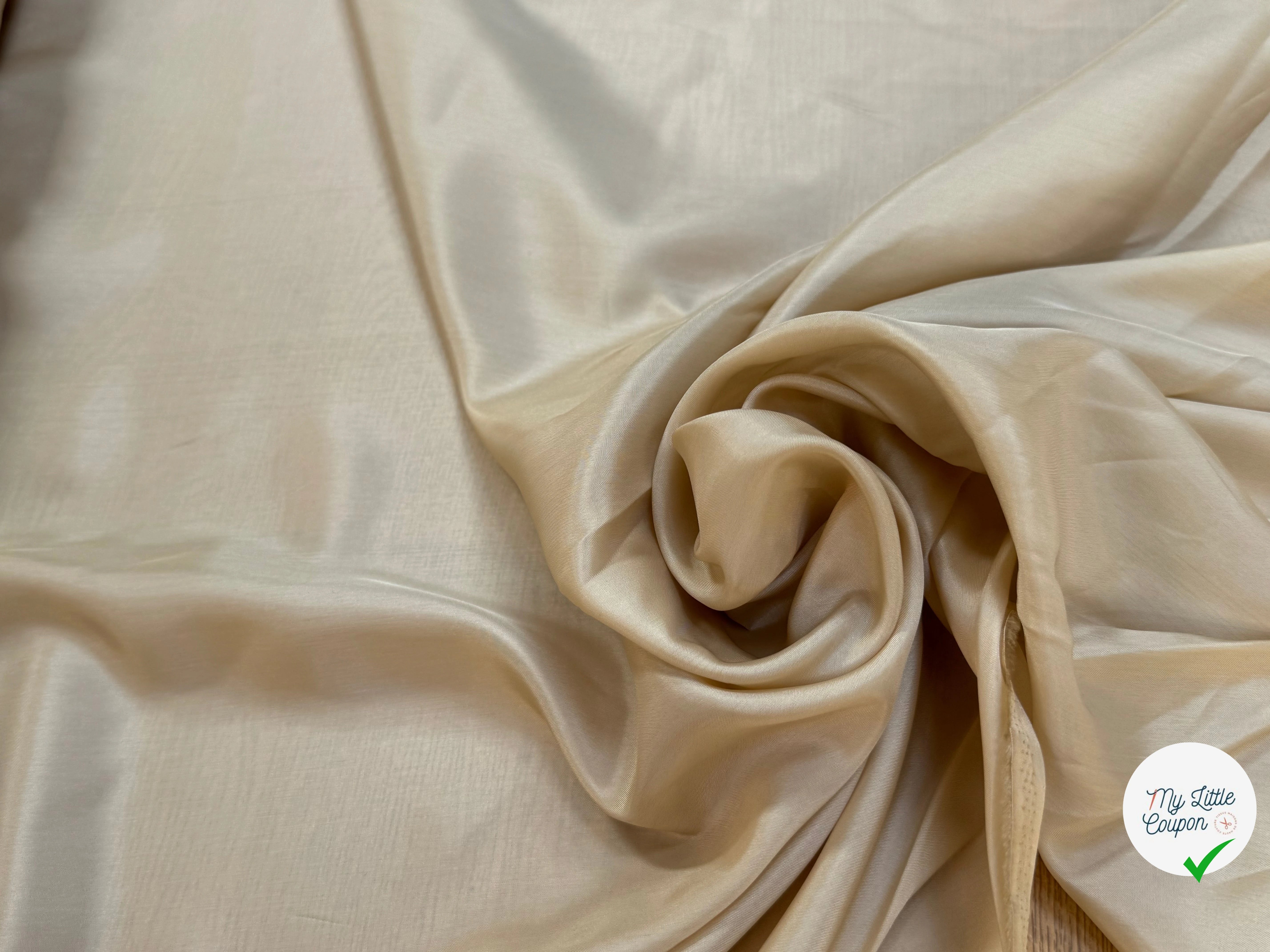 DOUBLURE FINE LISSE 100% CUPRO BEIGE - My Little Coupon