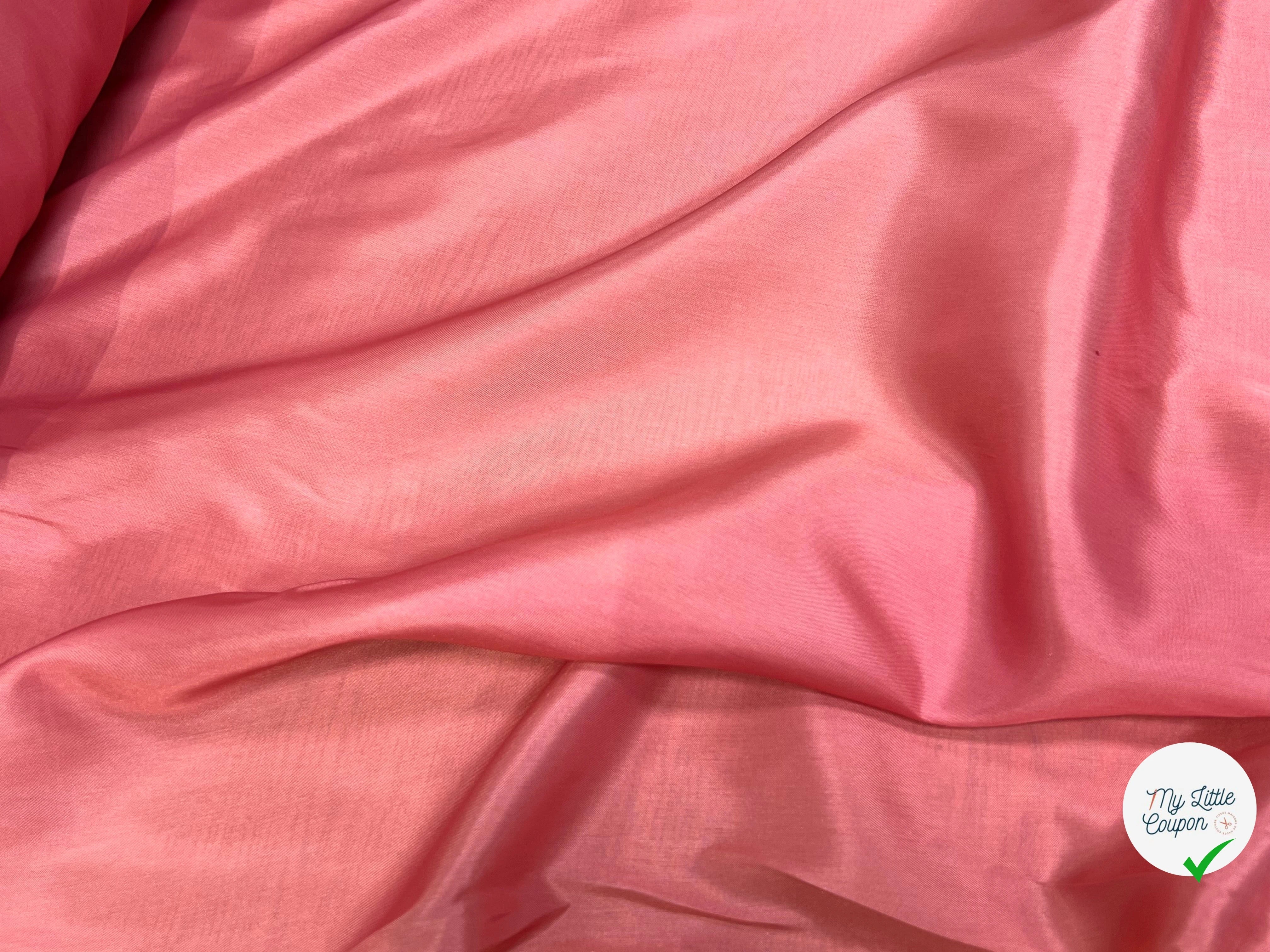 DOUBLURE FINE SATINÉE ROSE PÊCHE 62% ACETATE - My Little Coupon