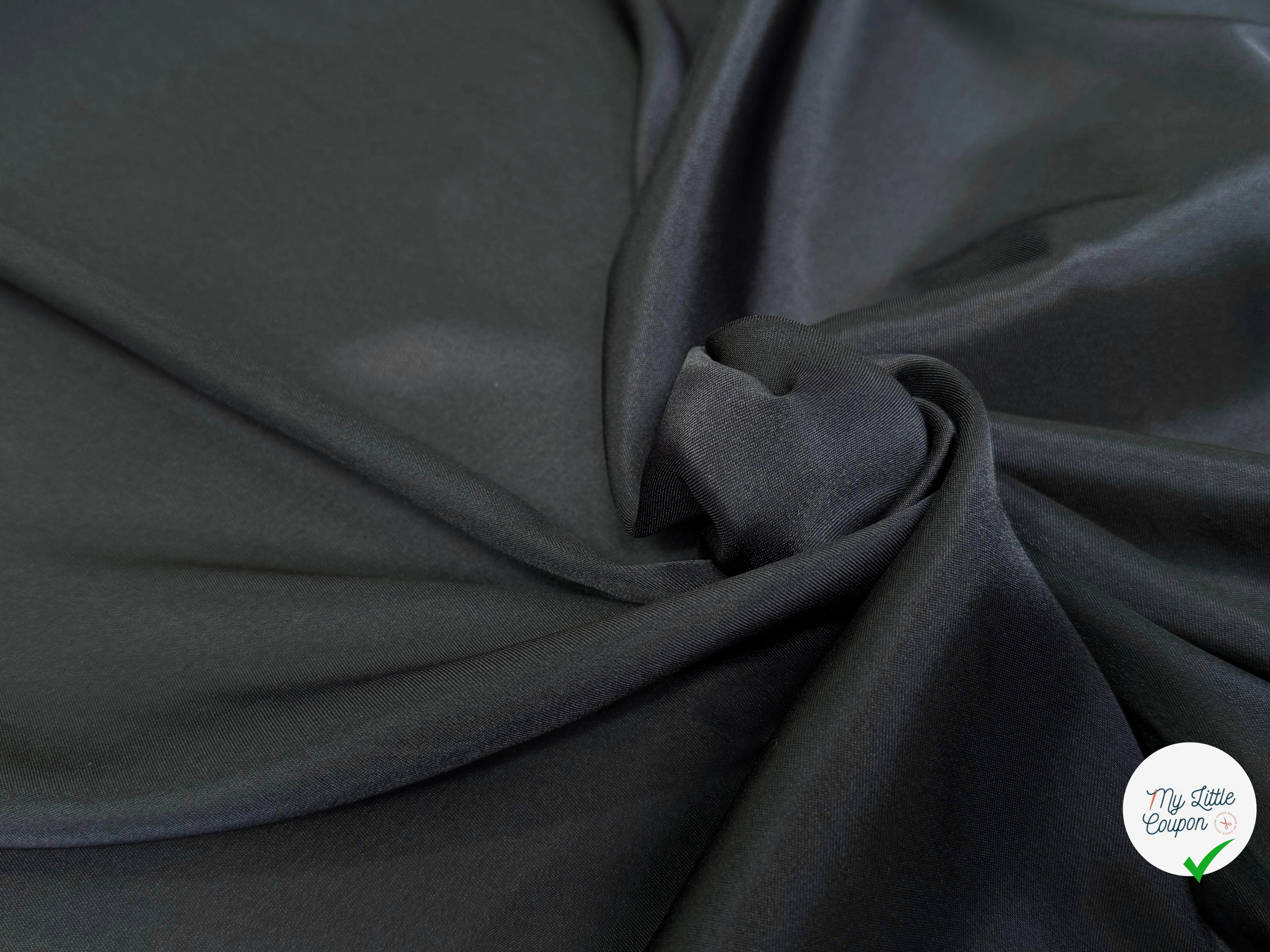 DOUBLURE FLUIDE 68% ACETATE LÉGÈREMENT SATINÉE NOIR ANTHRACITE - My Little Coupon