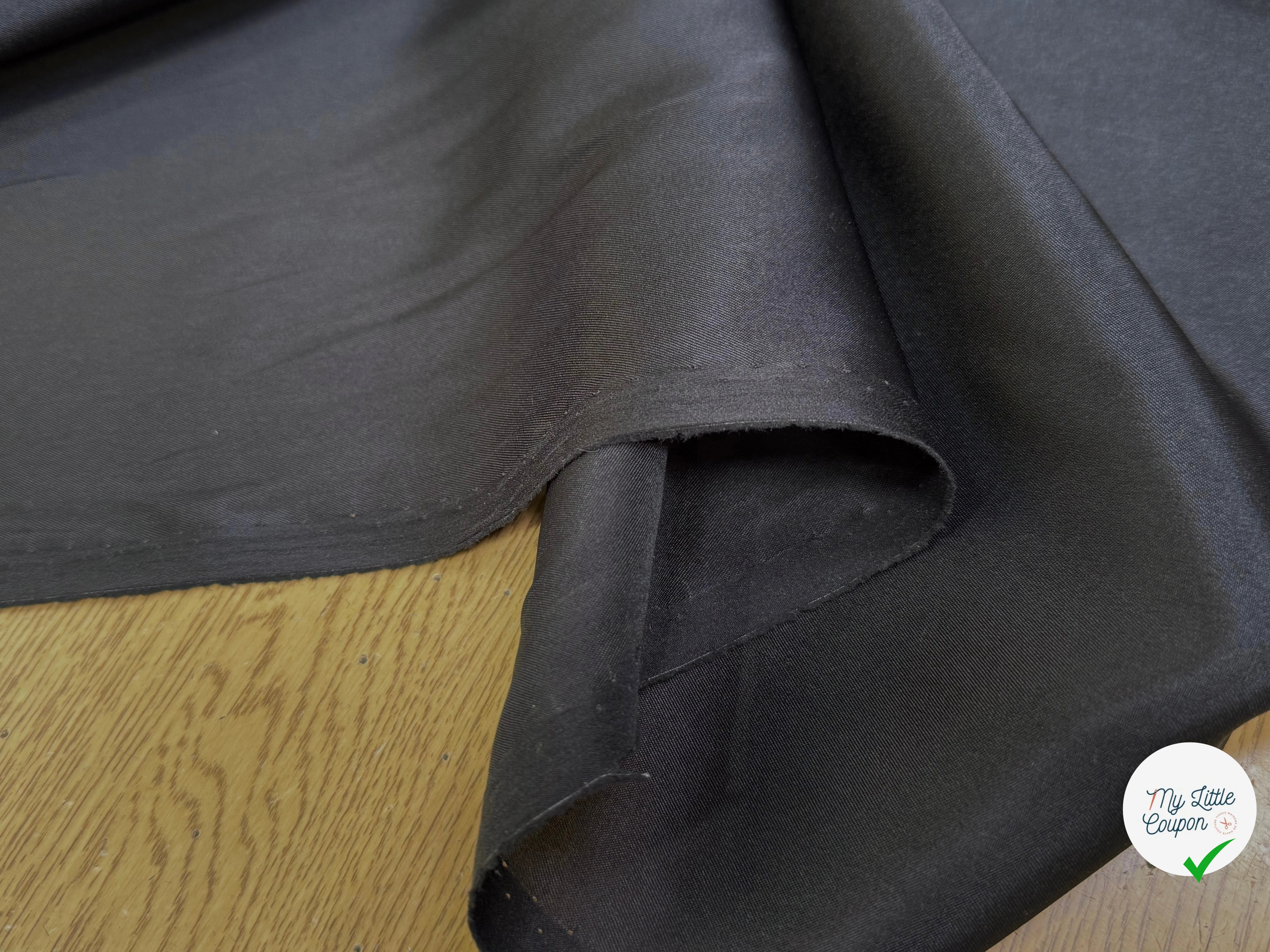 DOUBLURE FLUIDE 68% ACETATE LÉGÈREMENT SATINÉE NOIR ANTHRACITE - My Little Coupon