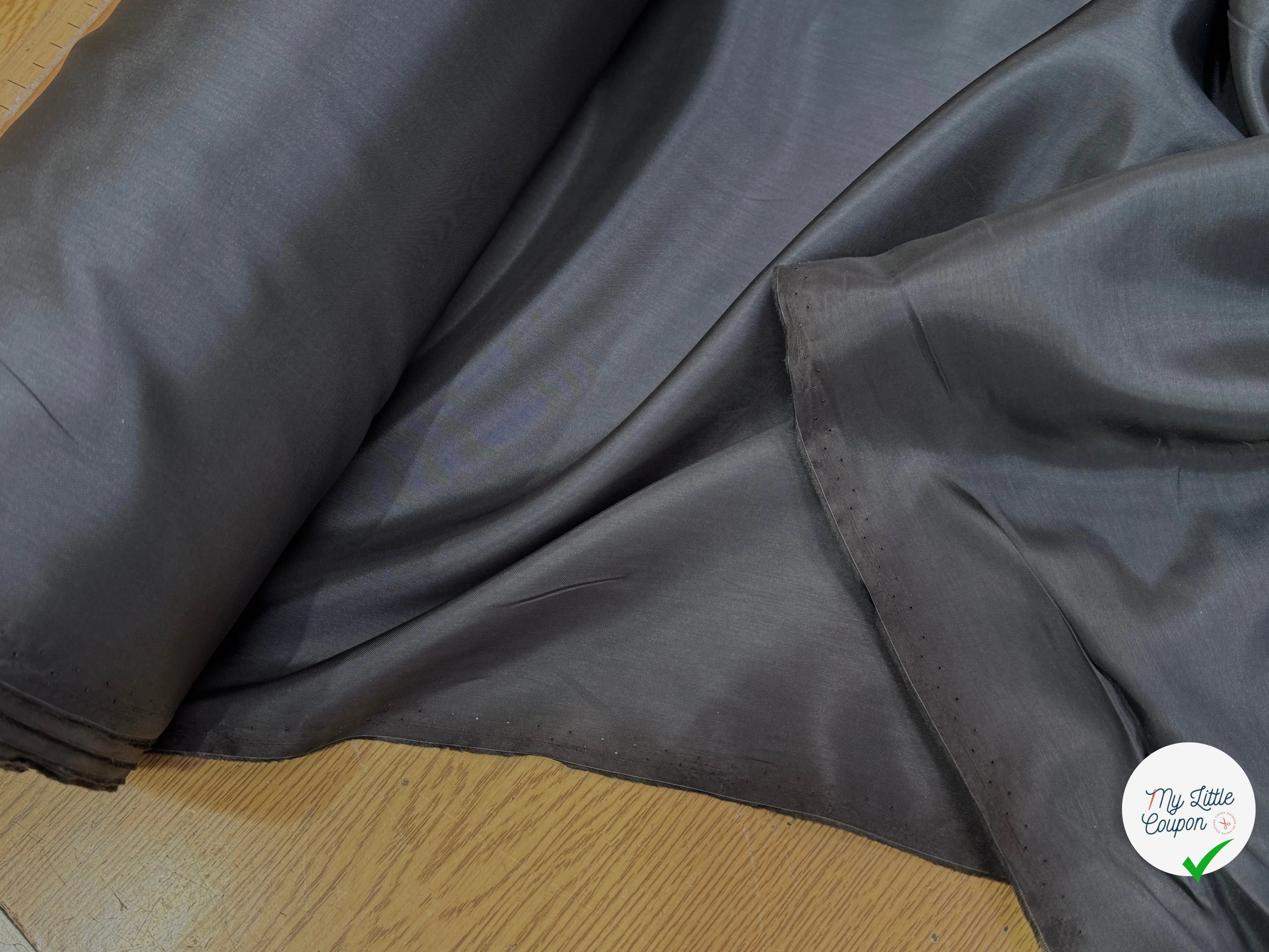 DOUBLURE FROIDE ET LISSE ACETATE CUPRO ANTHRACITE GRIS FONCÉ 38% CUPRO - My Little Coupon