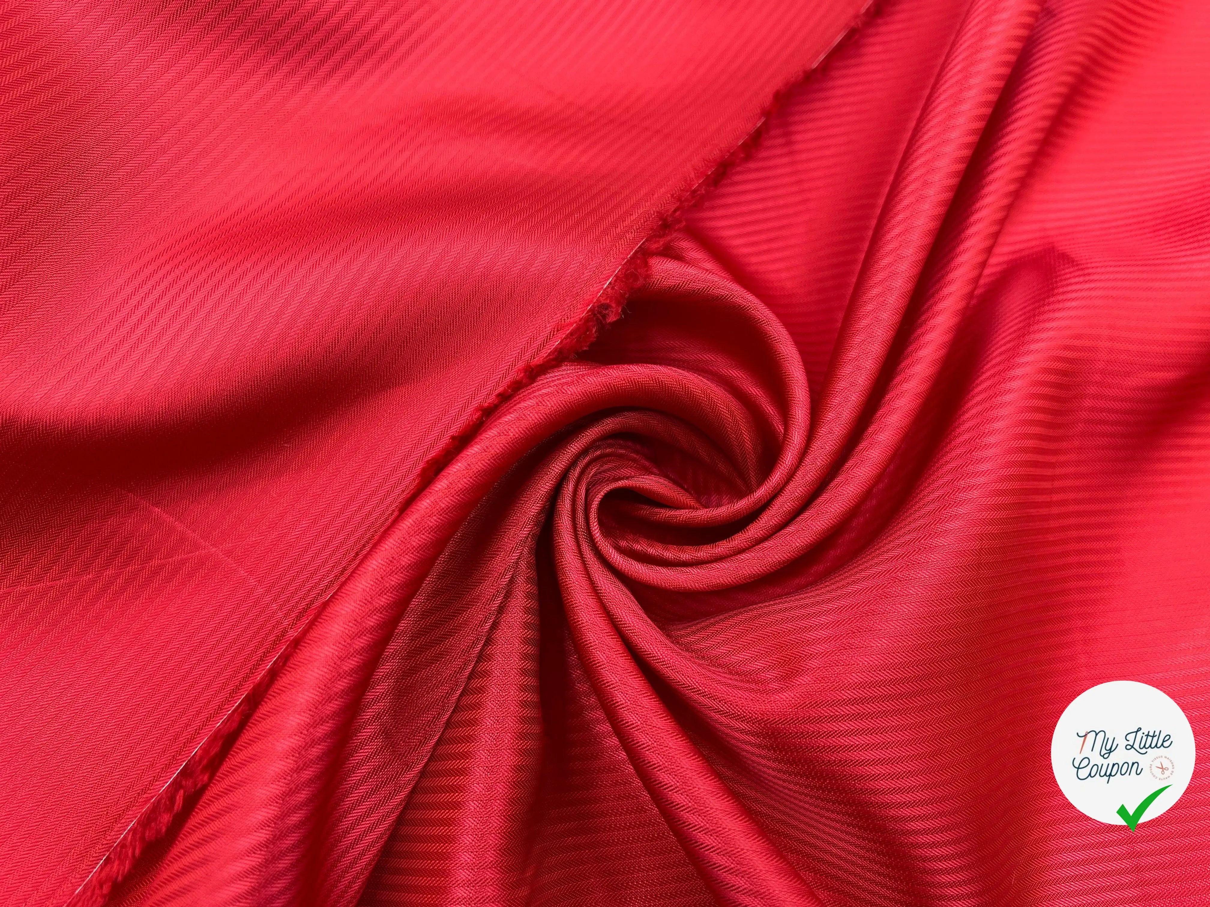 DOUBLURE JACQUARD ROUGE CARMEN - My Little Coupon - tissu - coudre