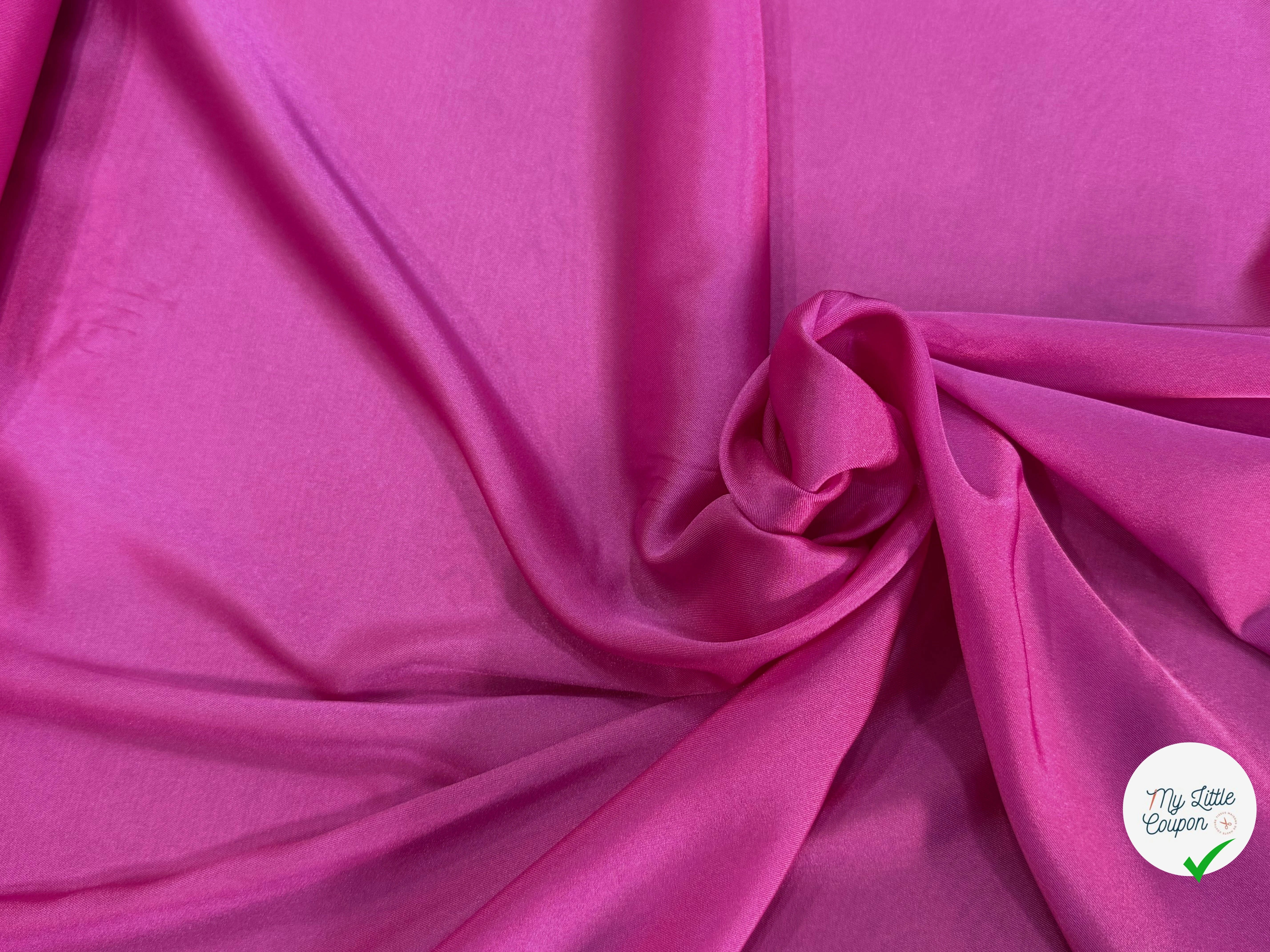 DOUBLURE LÉGÈREMENT SATINÉE ET STRETCH ROSE BARBIE - My Little Coupon