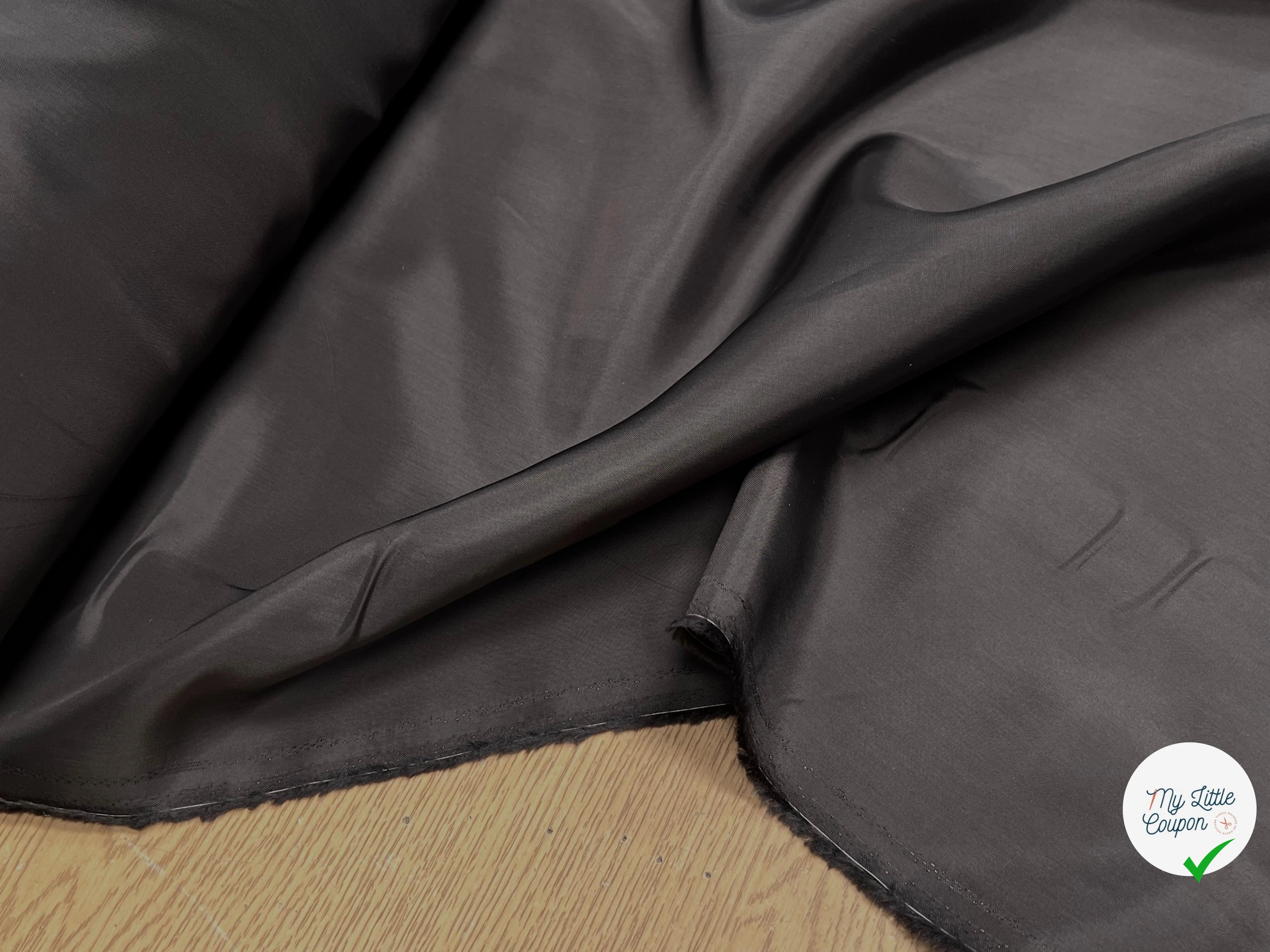 DOUBLURE LISSE 100% VISCOSE FINE BLACK COFFEE - My Little Coupon