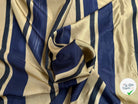 DOUBLURE POLYESTER GROSSE RAYURE BLEU MARON NOIR - My Little Coupon