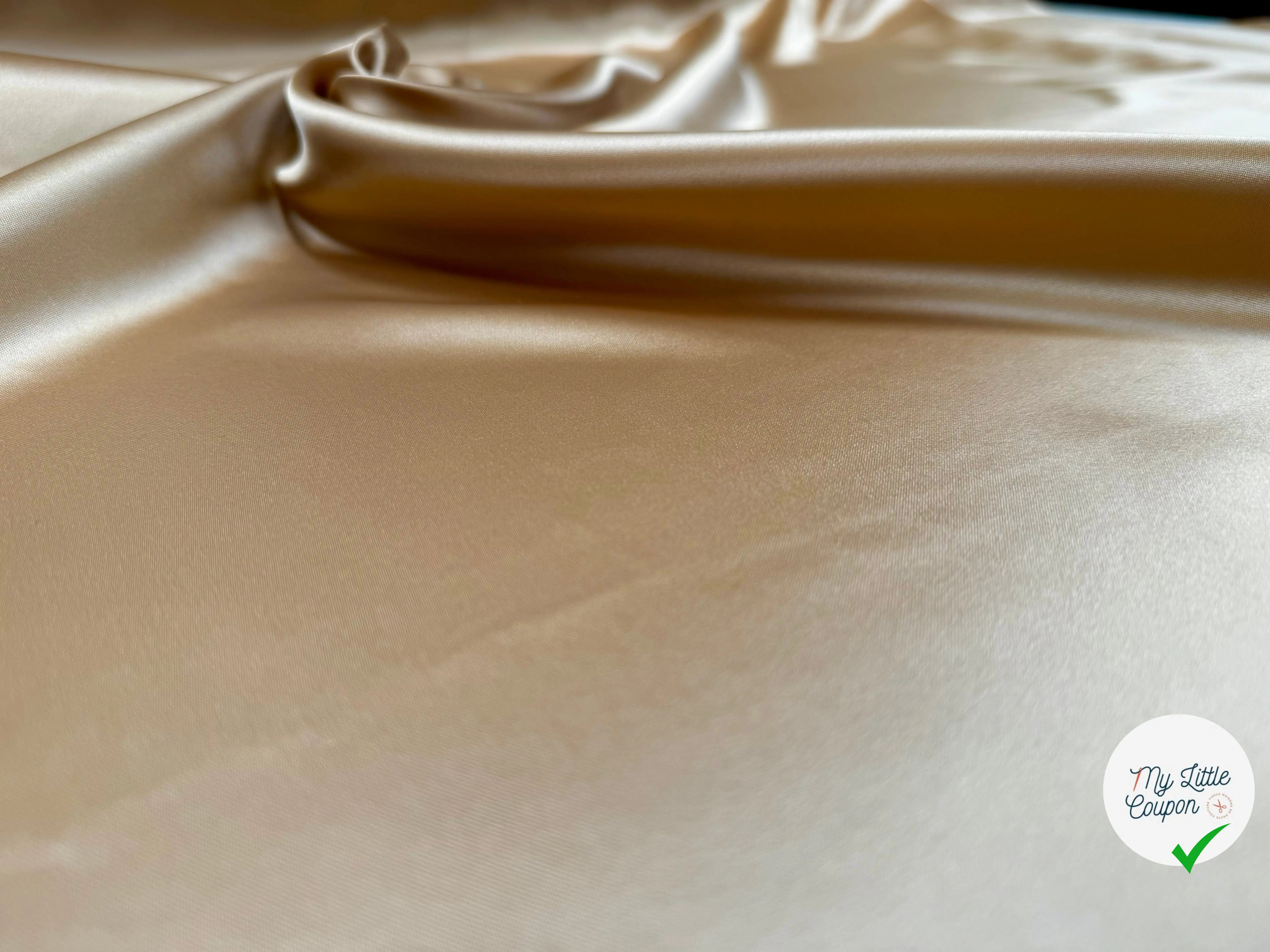 DOUBLURE SATIN POLYESTER CARAMEL DORE - My Little Coupon