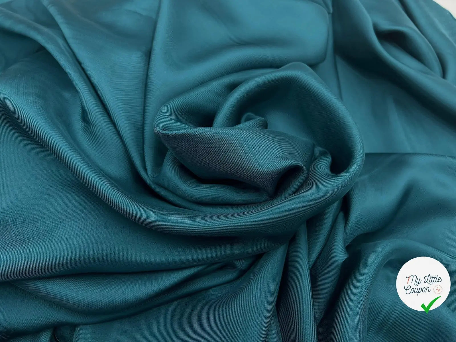 DOUBLURE SATIN VISCOSE BLEU CANARD - My Little Coupon - tissu - coudre