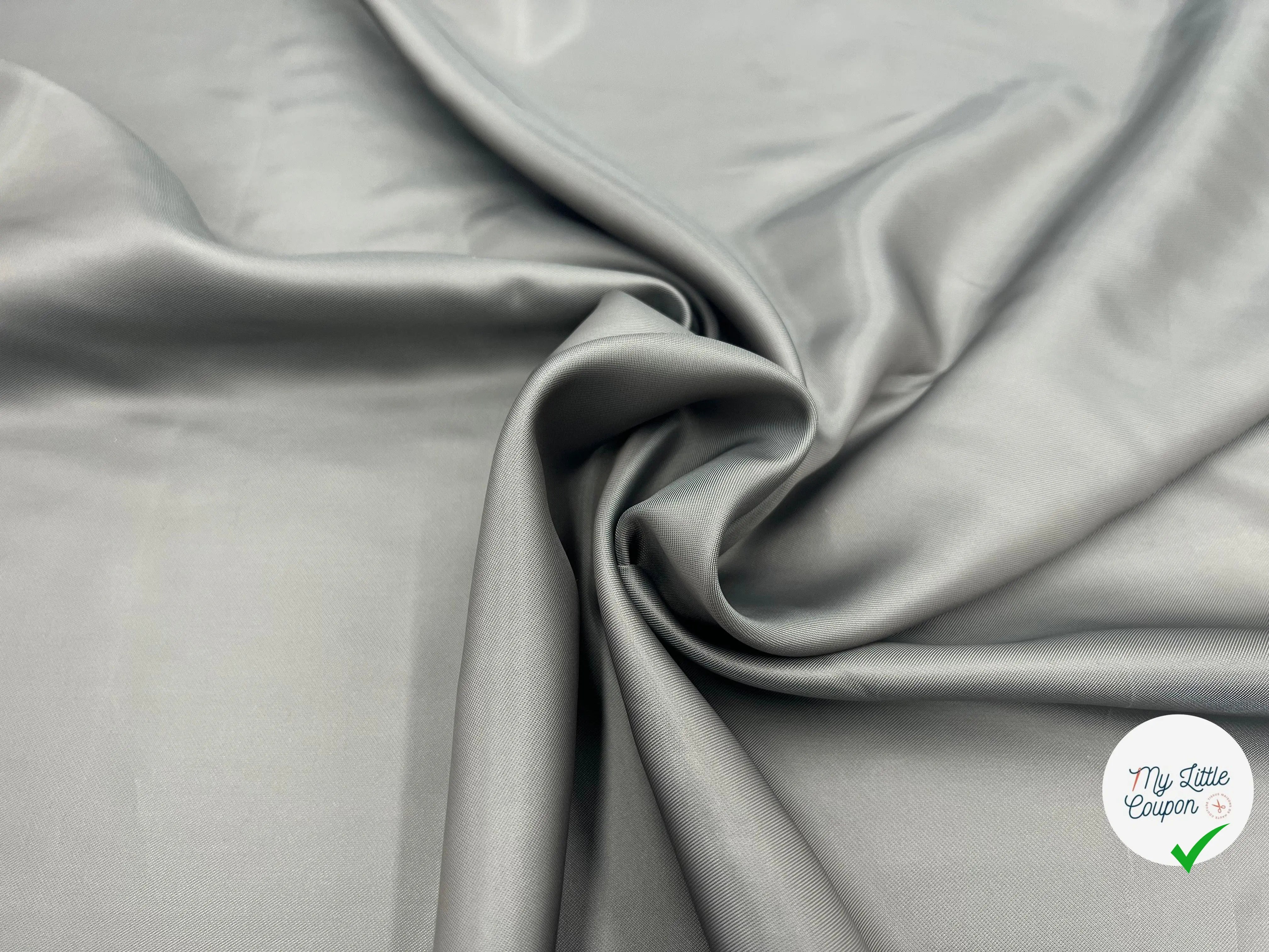 DOUBLURE SATIN VISCOSE TAUPE ARGENT - coupon de tissu de 3 mètres - My Little Coupon - tissu - coudre