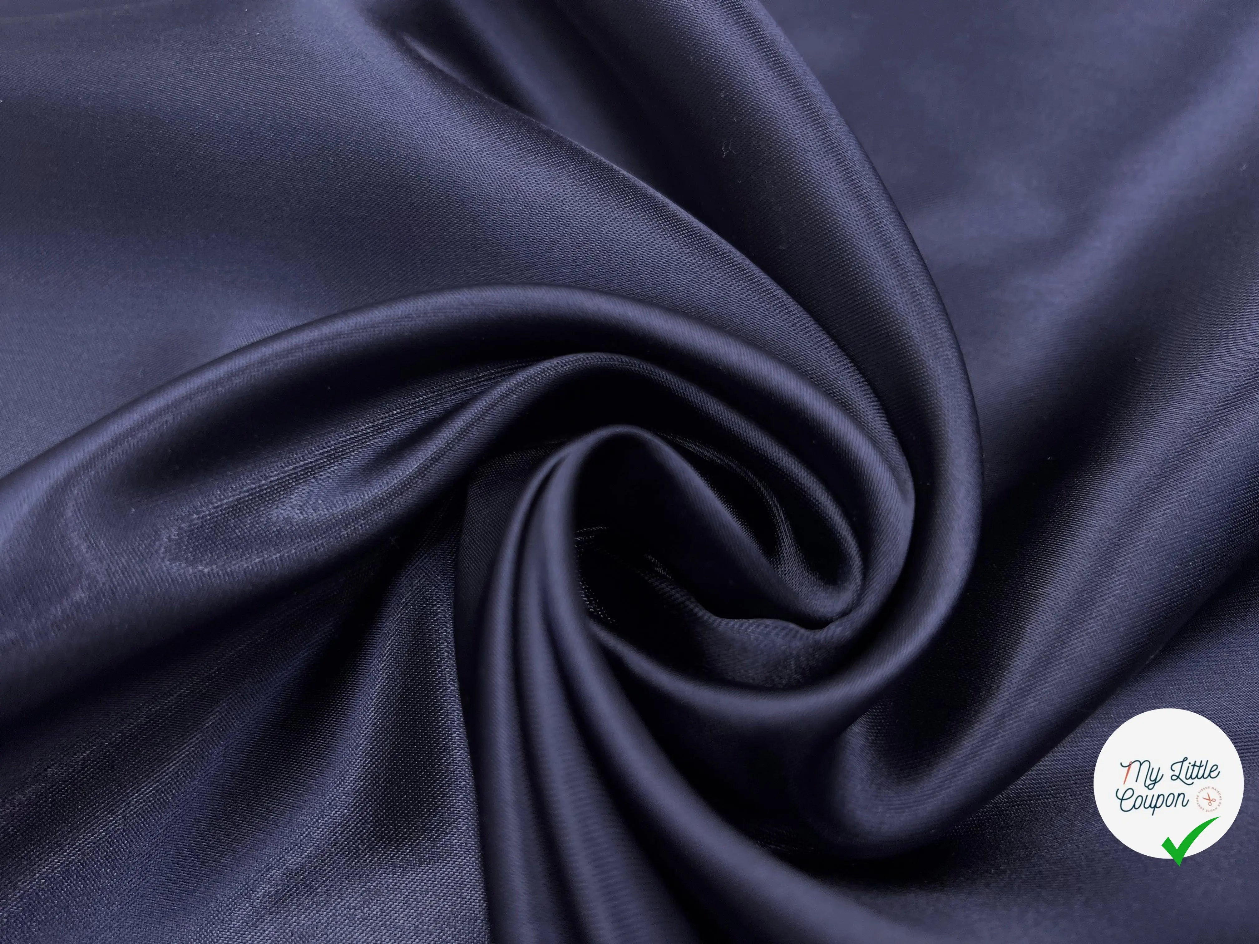DOUBLURE SATINEE BLEU DE NUIT 100% VISCOSE - My Little Coupon - tissu - coudre