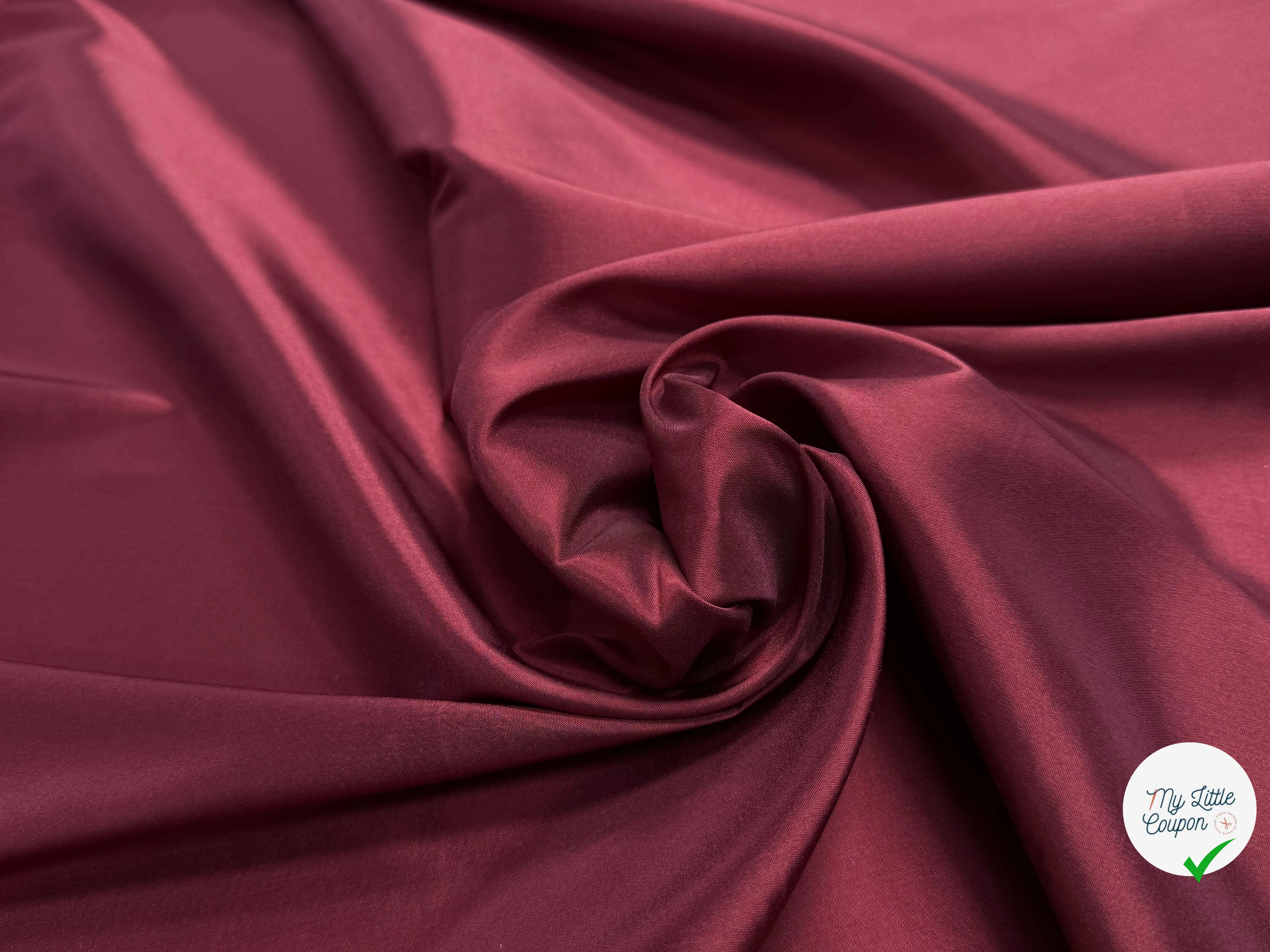 DOUBLURE SATINÉE BORDEAUX STRETCH 67% ACETATE - My Little Coupon