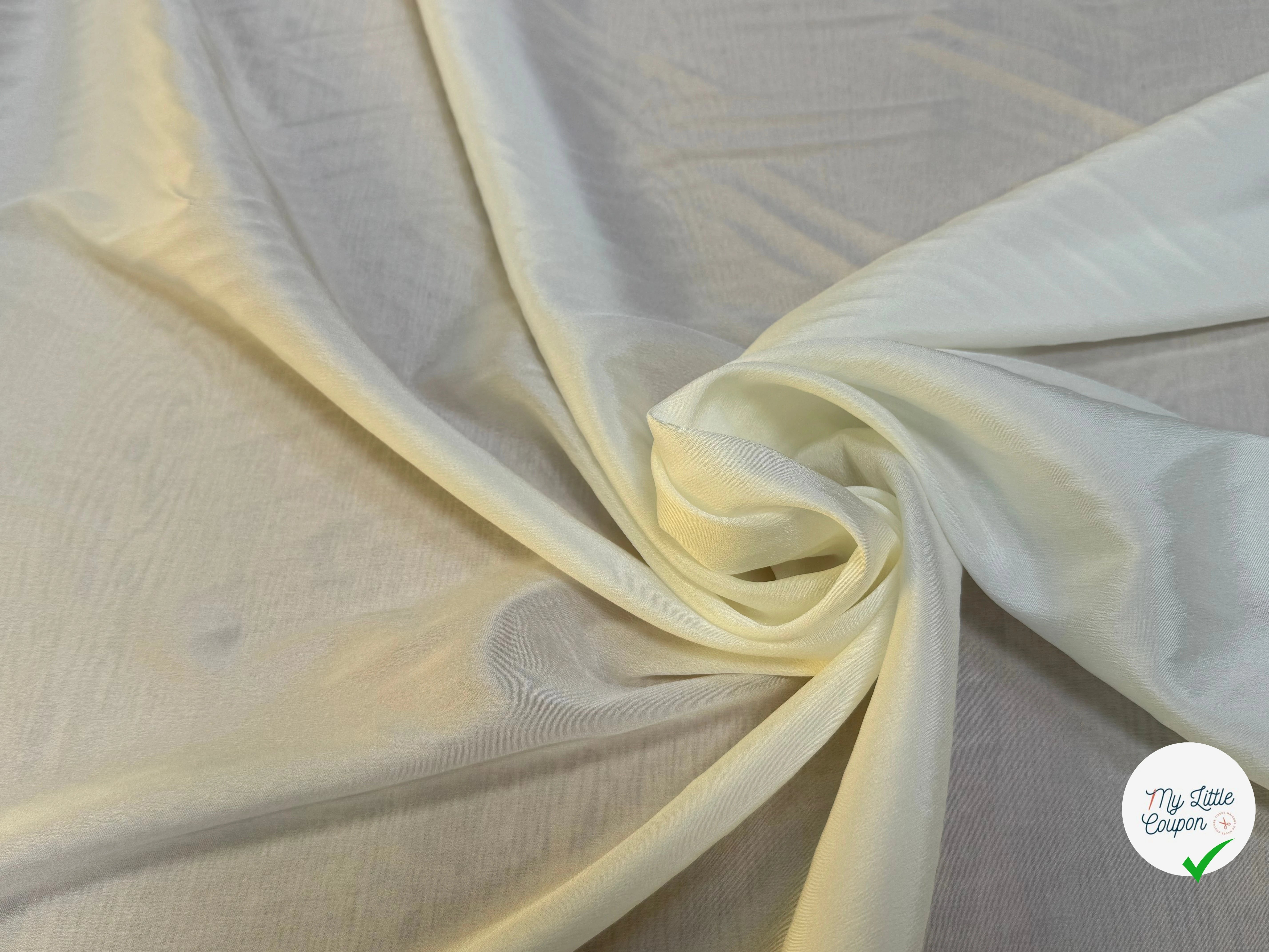 DOUBLURE SATINÉE EFFET GAUFRÉ STRETCH IVOIRE - My Little Coupon