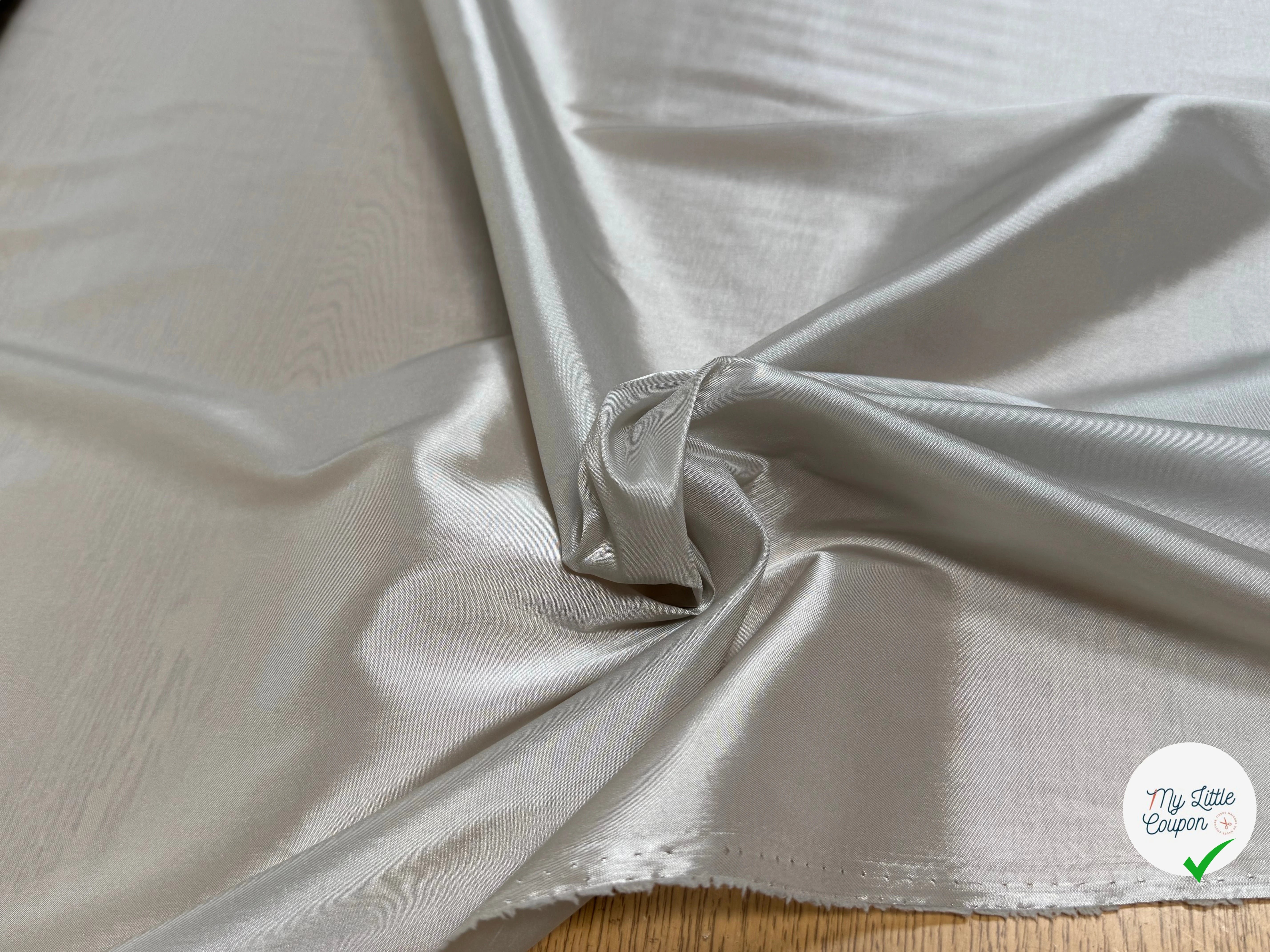 DOUBLURE SATINÉE GRIS CLAIR STRETCH 67% ACETATE - My Little Coupon