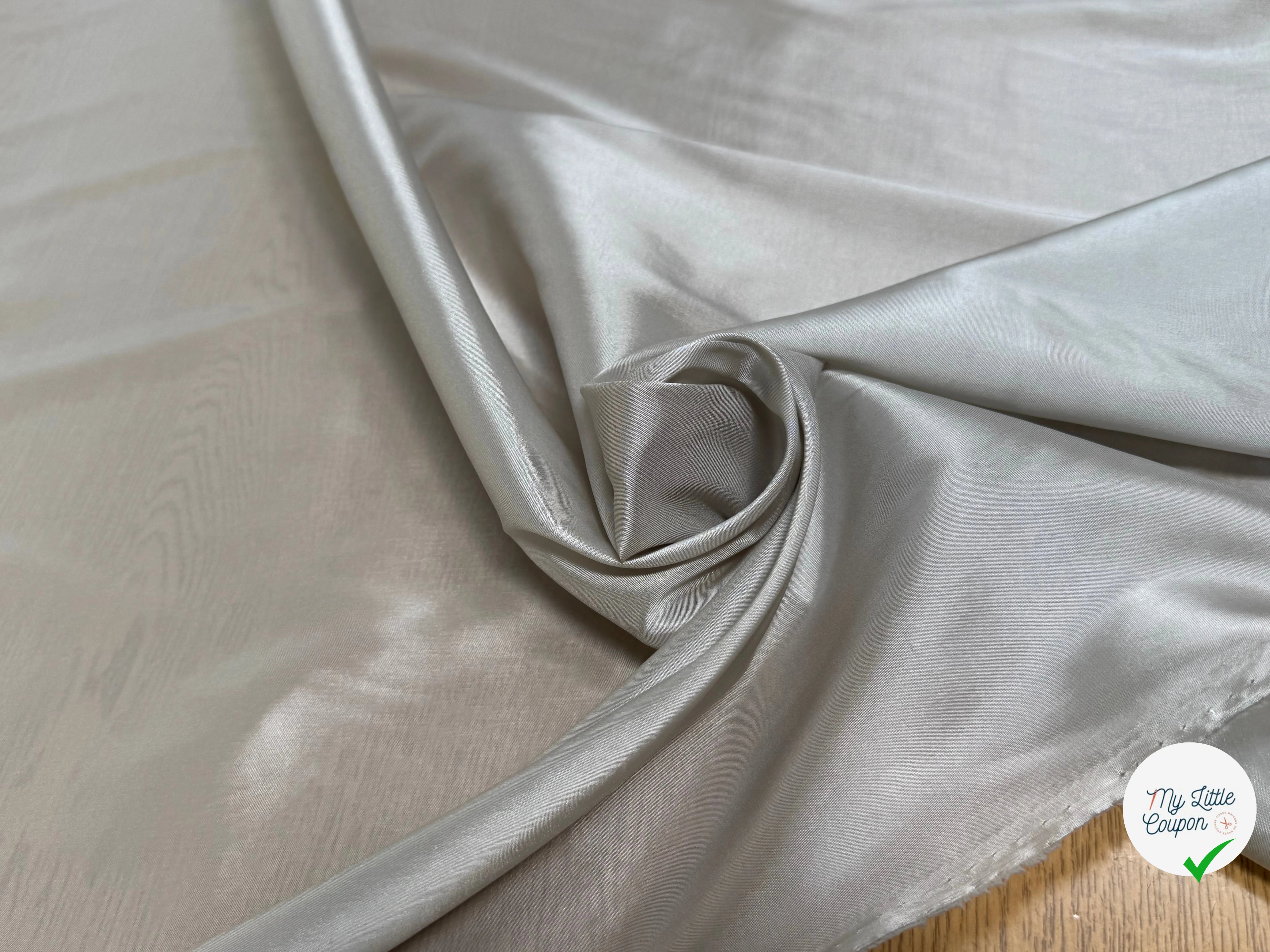 DOUBLURE SATINÉE GRIS CLAIR STRETCH 67% ACETATE - My Little Coupon