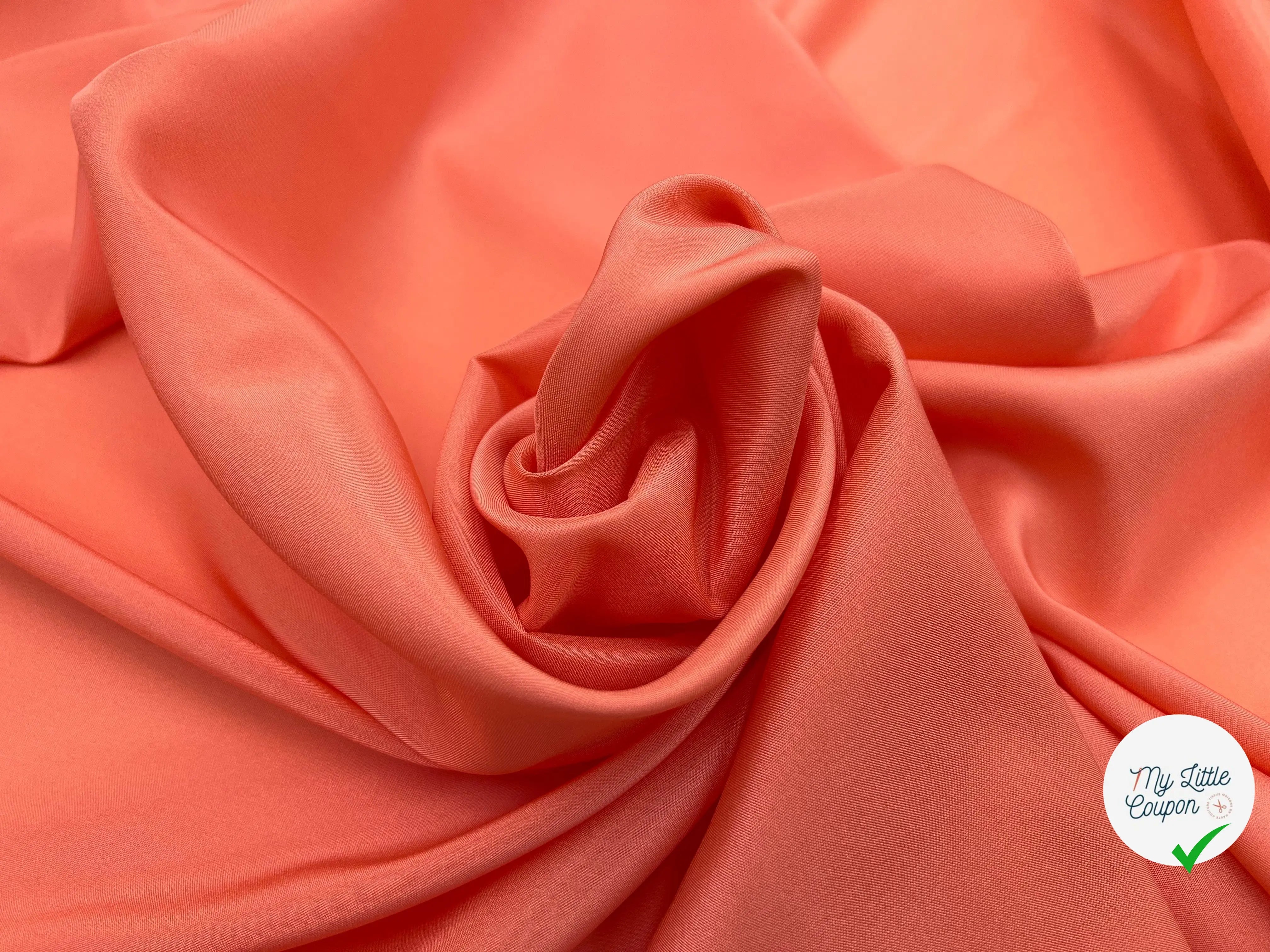 DOUBLURE SATINÉE STRETCH ABRICOT COUTURE - coupon de tissu de 3 mètres - My Little Coupon - tissu - coudre