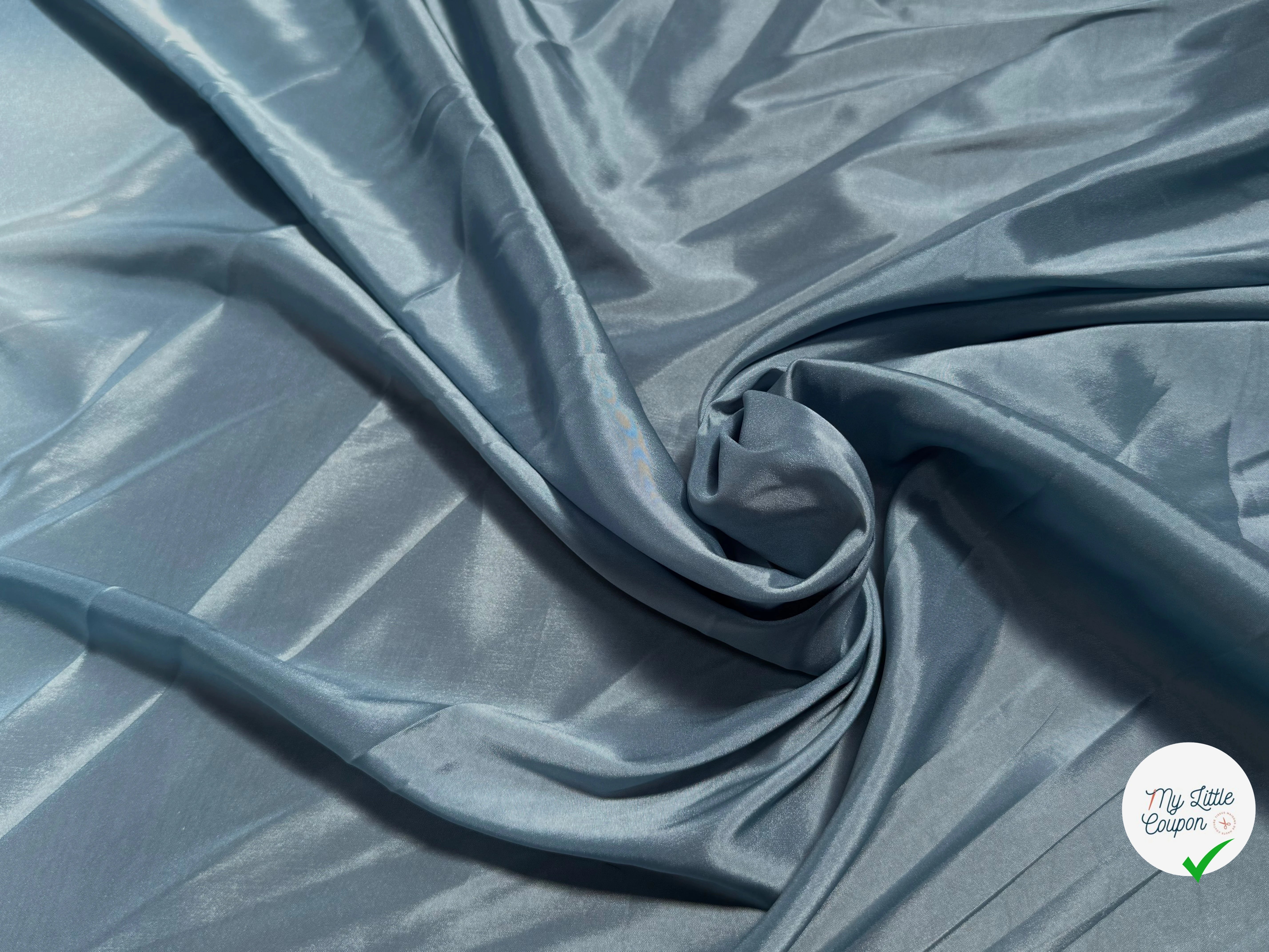 DOUBLURE SATINÉE STRETCH BLEU GRIS - My Little Coupon