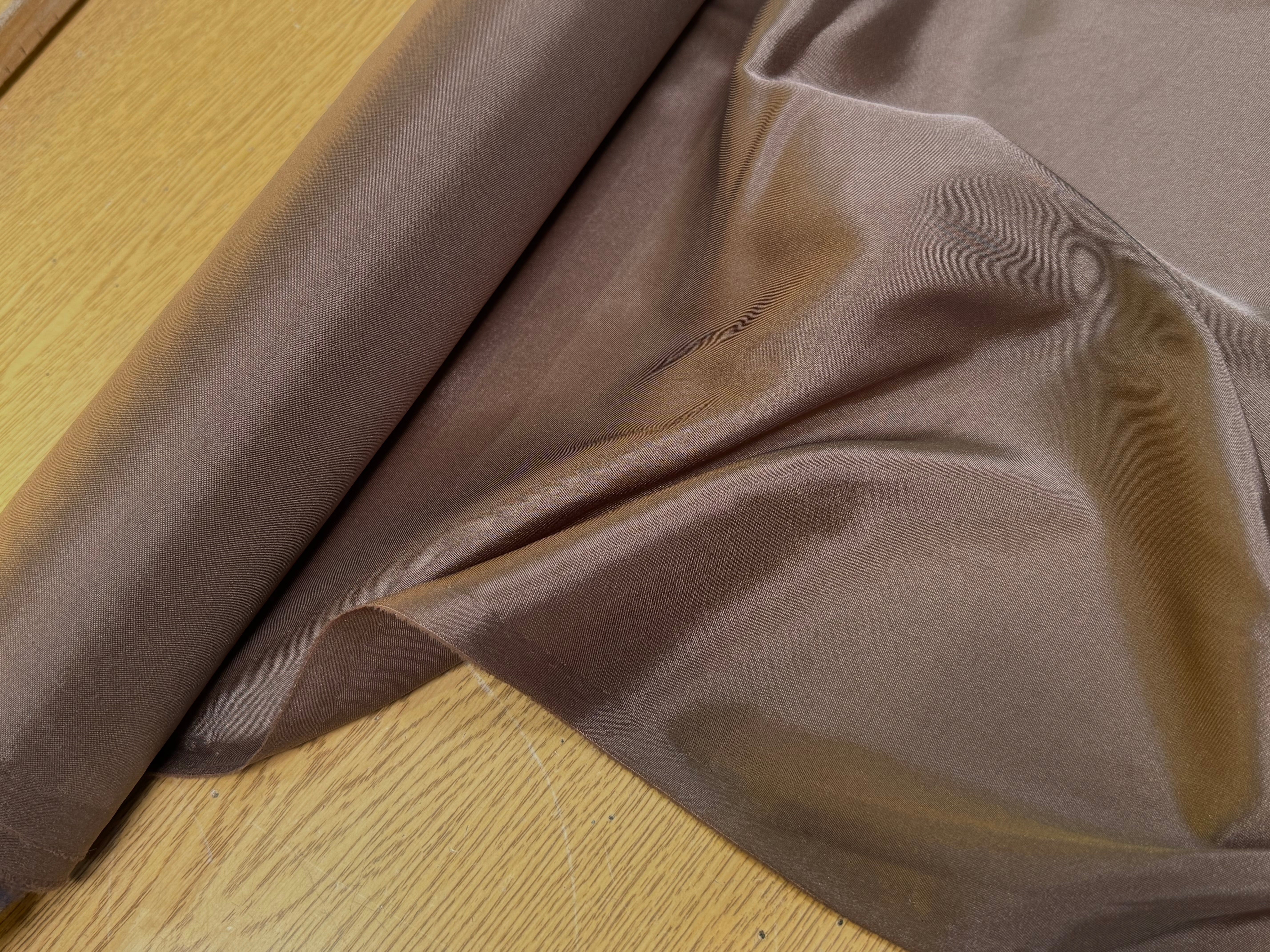 DOUBLURE SATINÉE STRETCH CHOCO MARRON 62% ACETATE - My Little Coupon