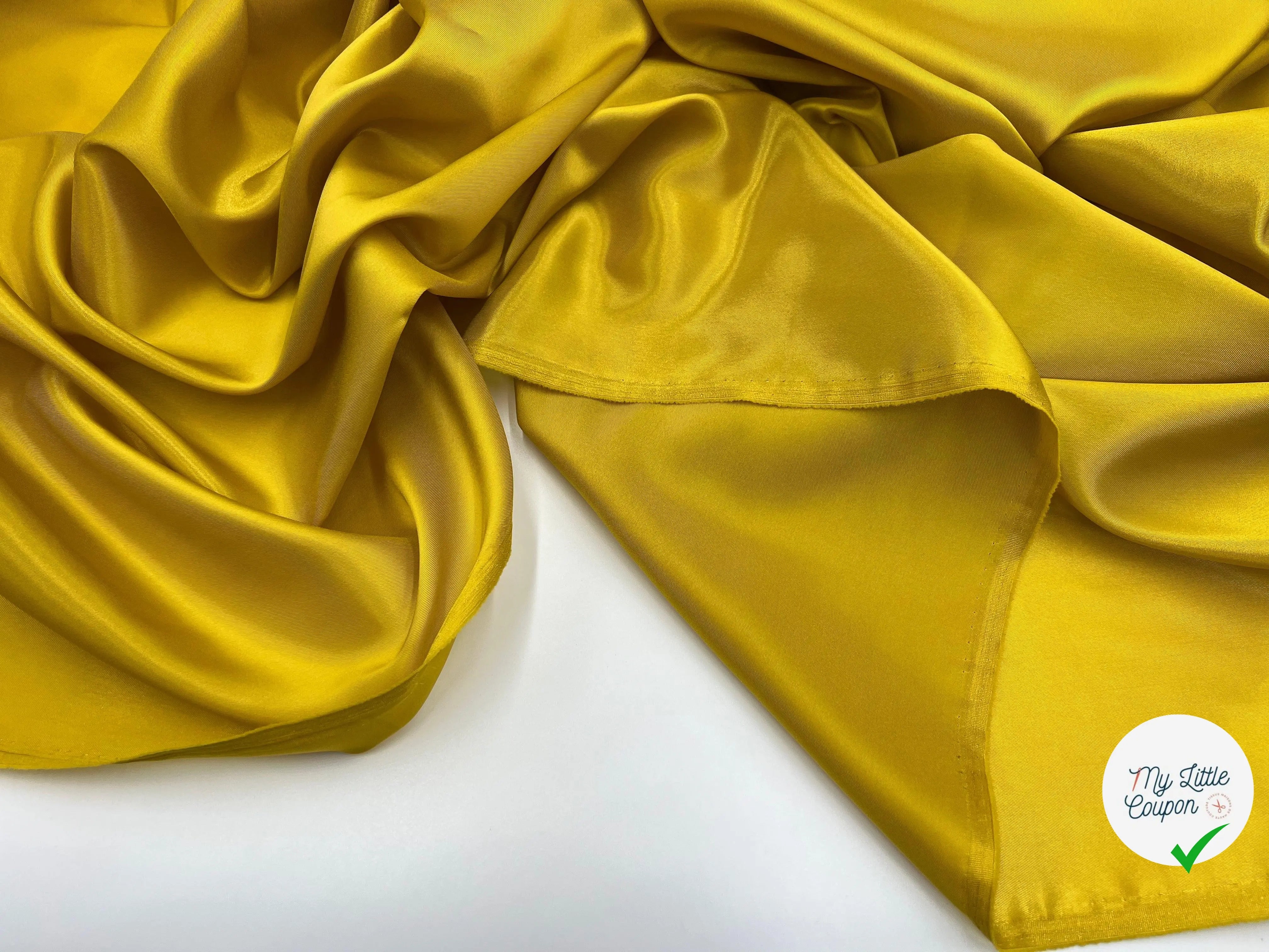 DOUBLURE SATINÉE STRETCH MUSTARD COUTURE - My Little Coupon - tissu - coudre