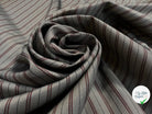 DOUBLURE SERGÉE MIGNONNETTE RAYÉE FOND MÉTAL BORDEAUX - My Little Coupon