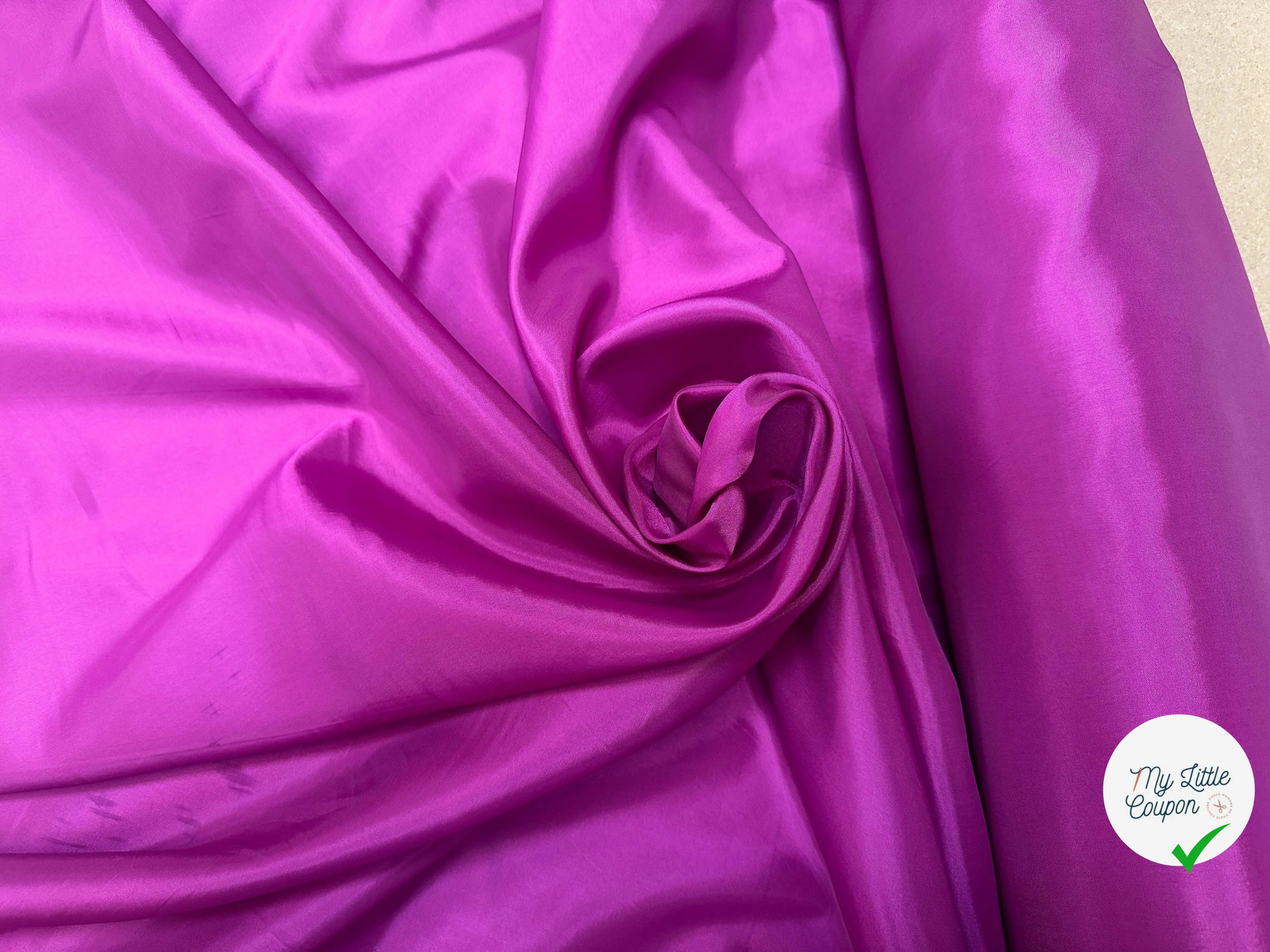 DOUBLURE TAFFETAS ACETATE ROSE FUSCHSIA - My Little Coupon