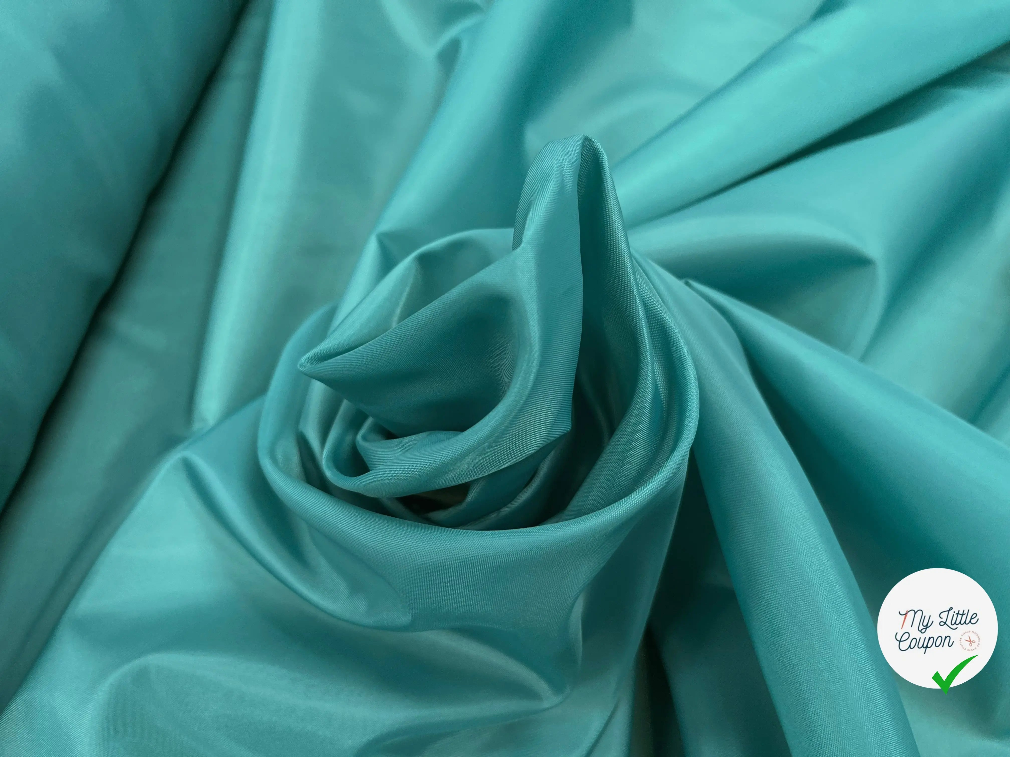 DOUBLURE TAFFETAS BLEU VERT - My Little Coupon