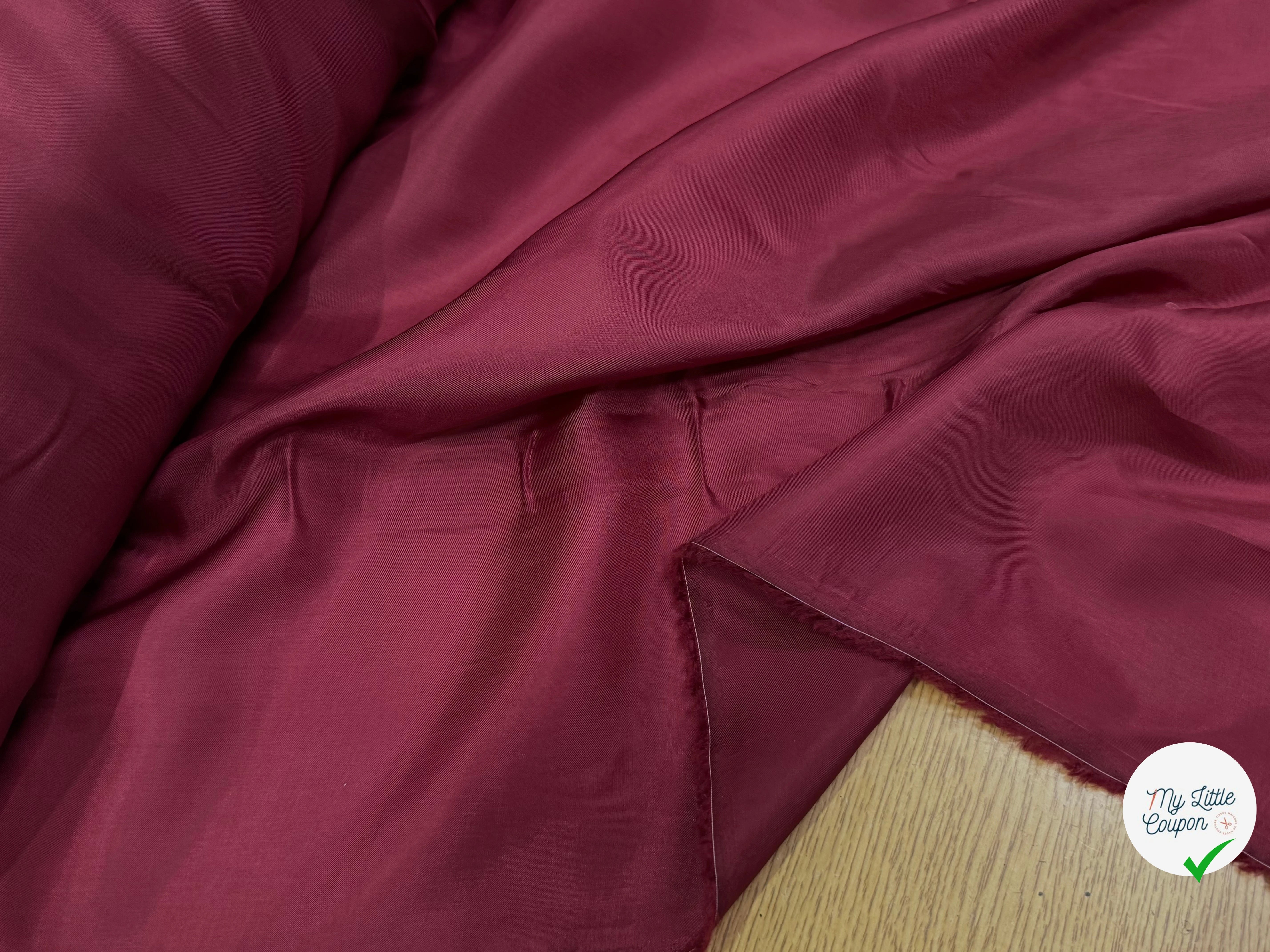 DOUBLURE ULTRA FINE ET SOFT 100% VISCOSE ROUGE BORDEAUX - My Little Coupon