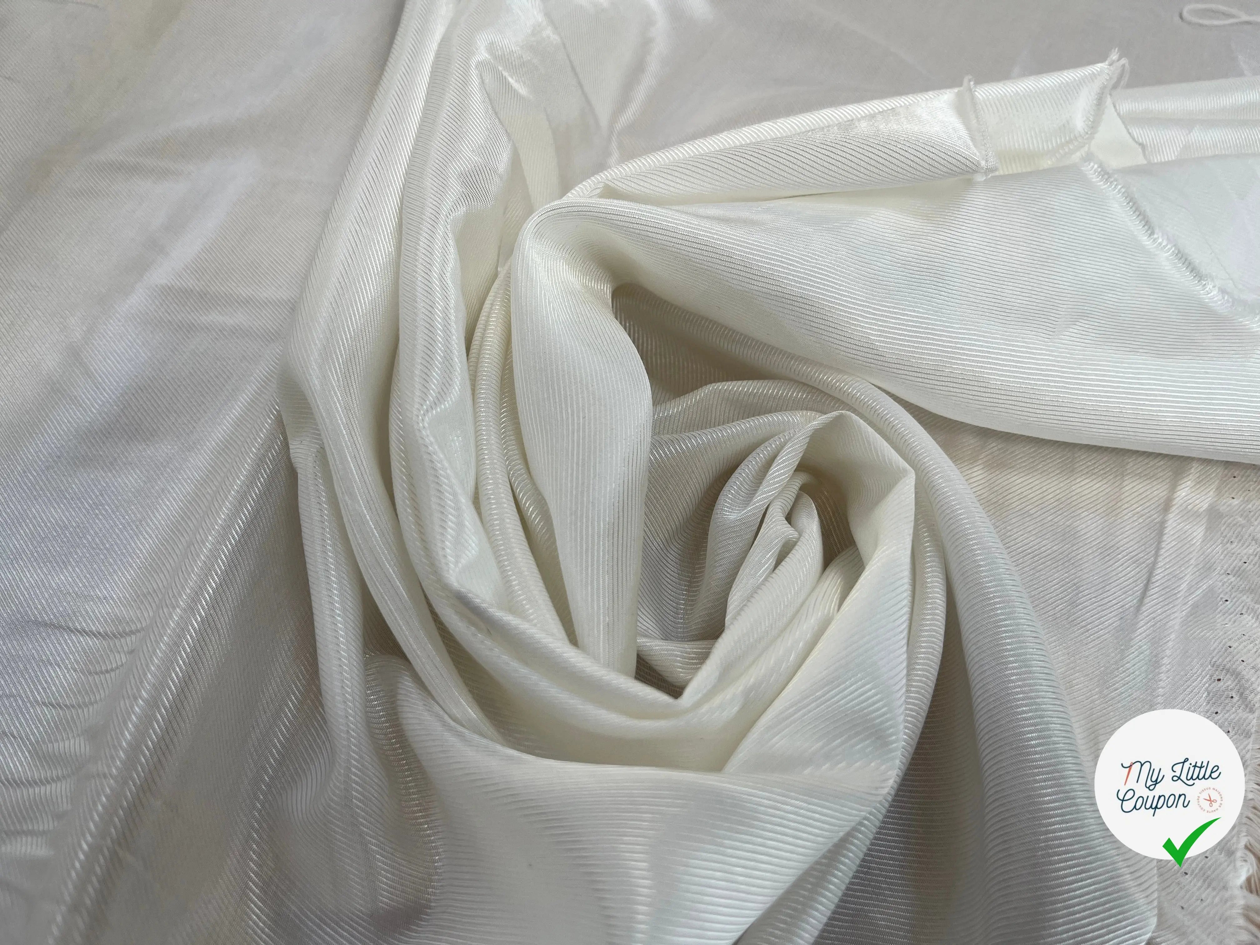 DOUBLURE UNI VISCOSE COTON BLANC SERGÉ* - My Little Coupon