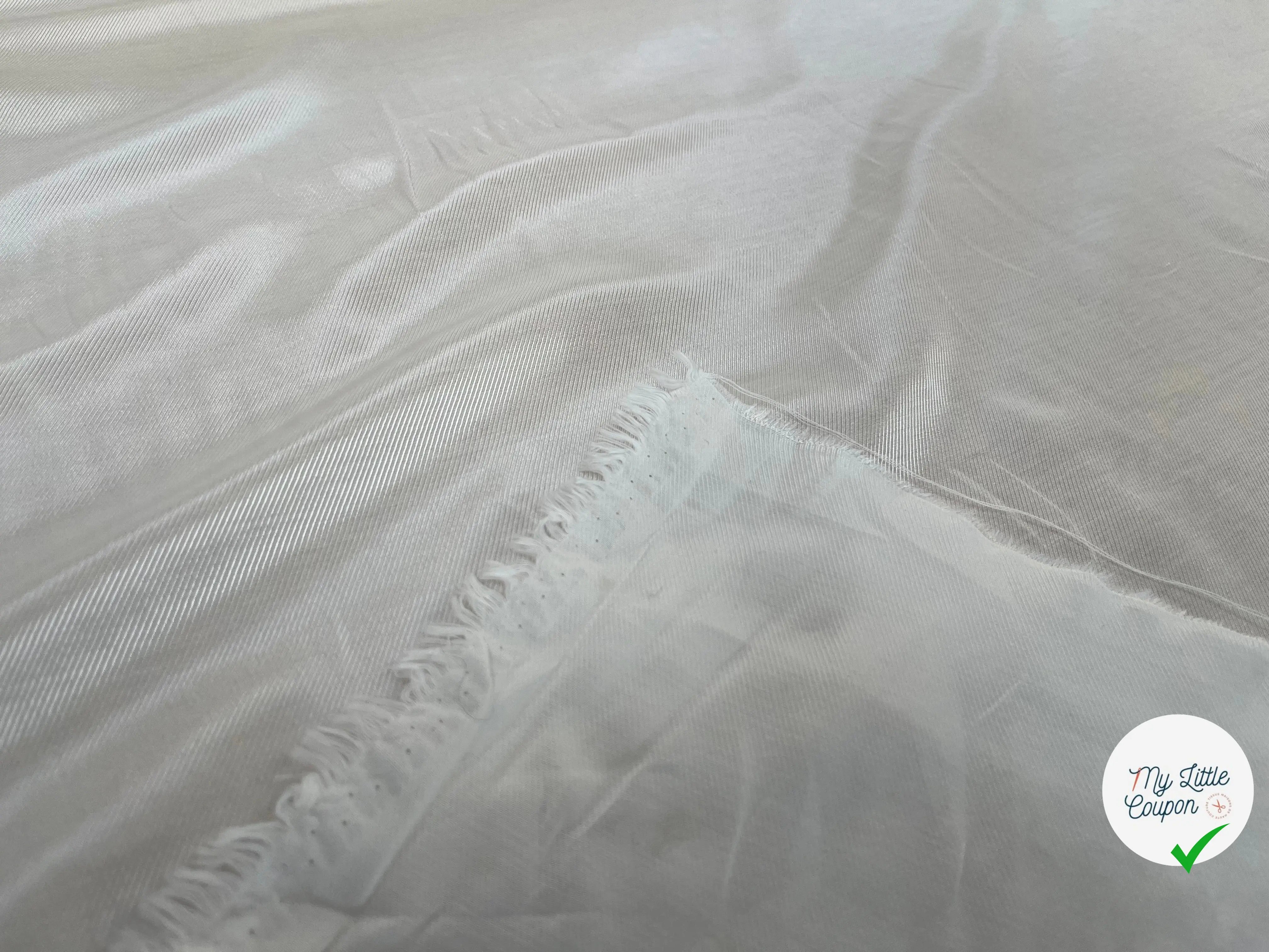 DOUBLURE UNI VISCOSE COTON BLANC SERGÉ* - My Little Coupon