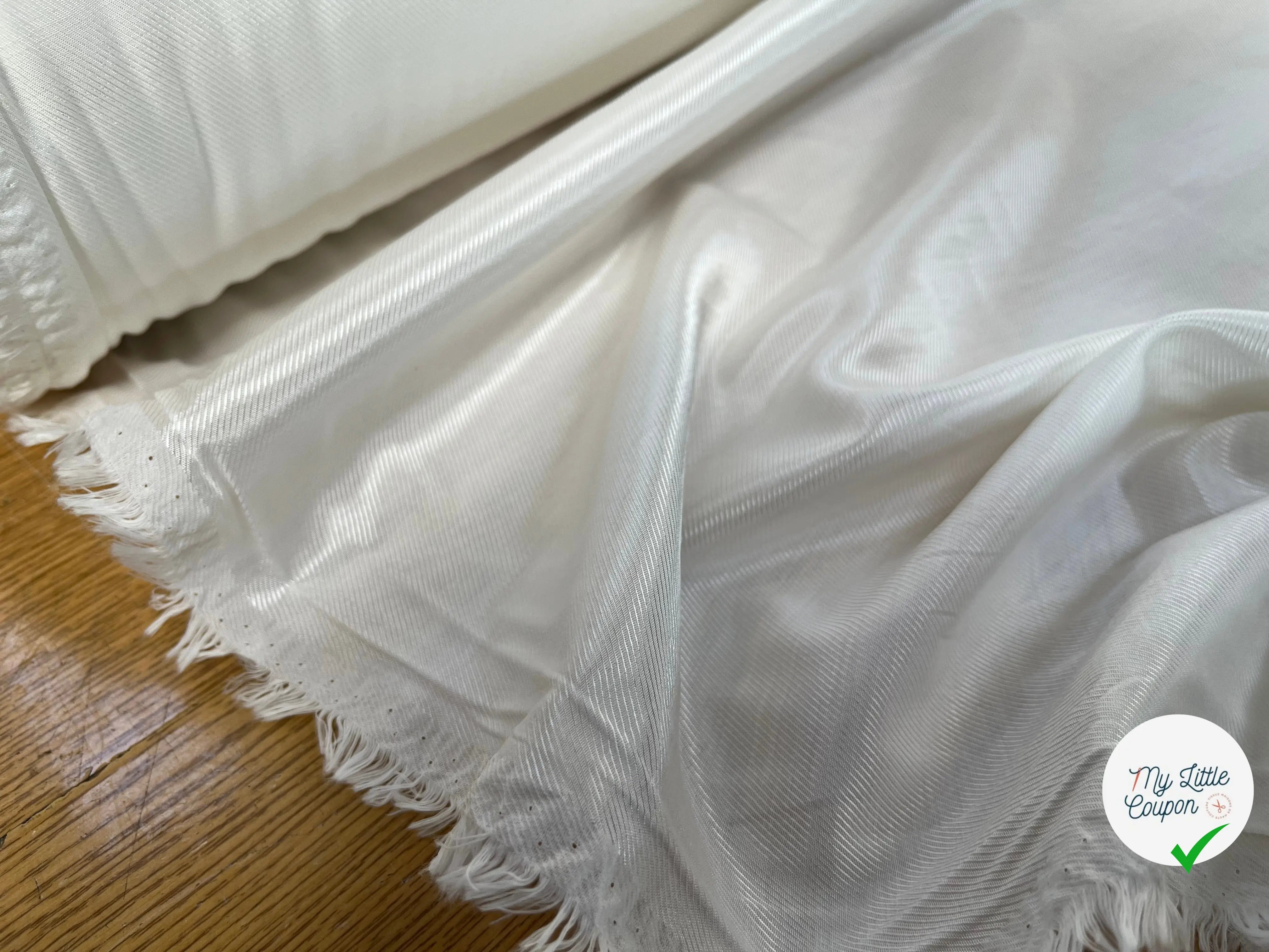 DOUBLURE UNI VISCOSE COTON BLANC SERGÉ* - My Little Coupon