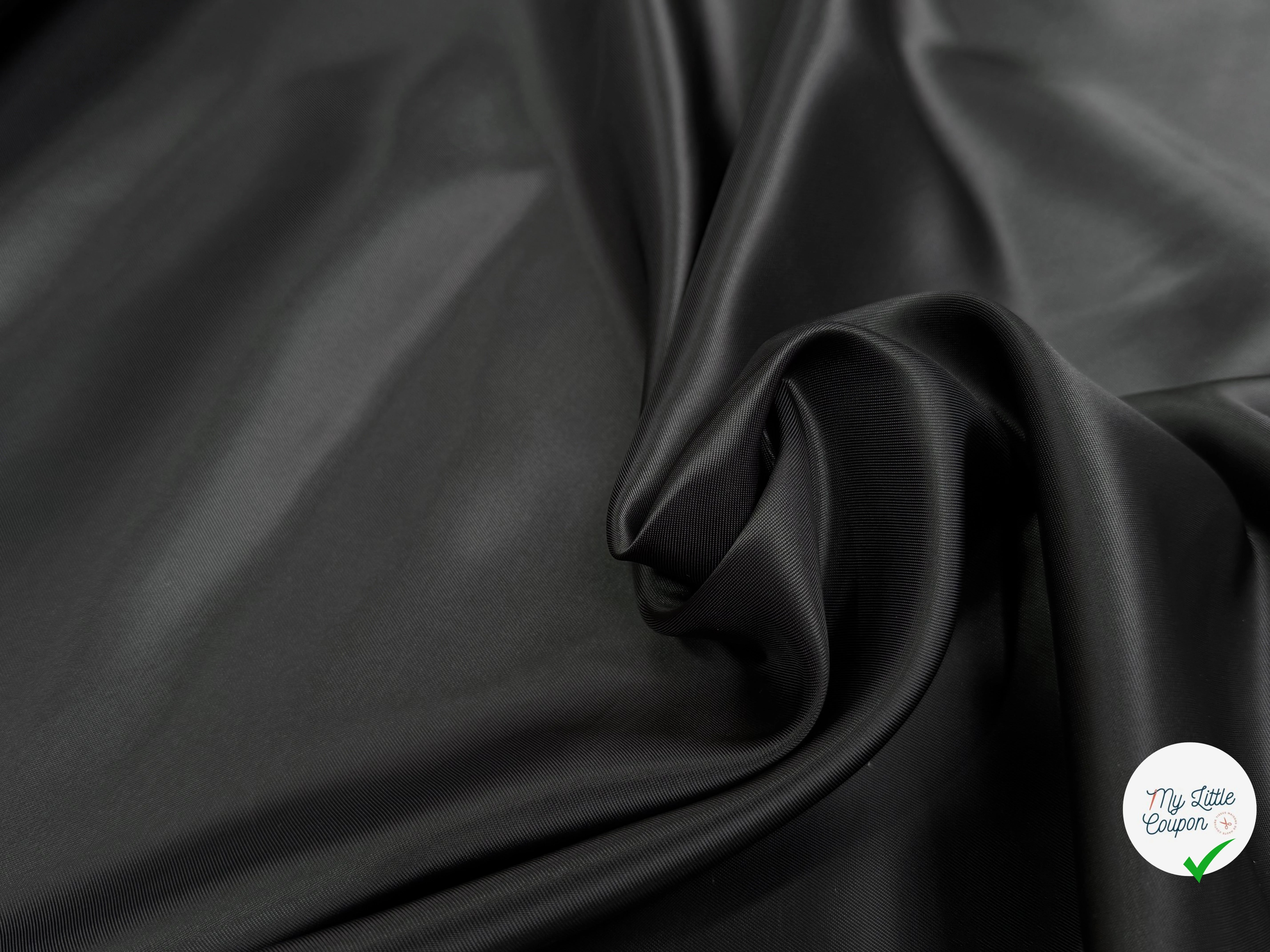 DOUBLURE VISCOSE ACETATE NOIR PROFOND 51% VISCOSE - My Little Coupon