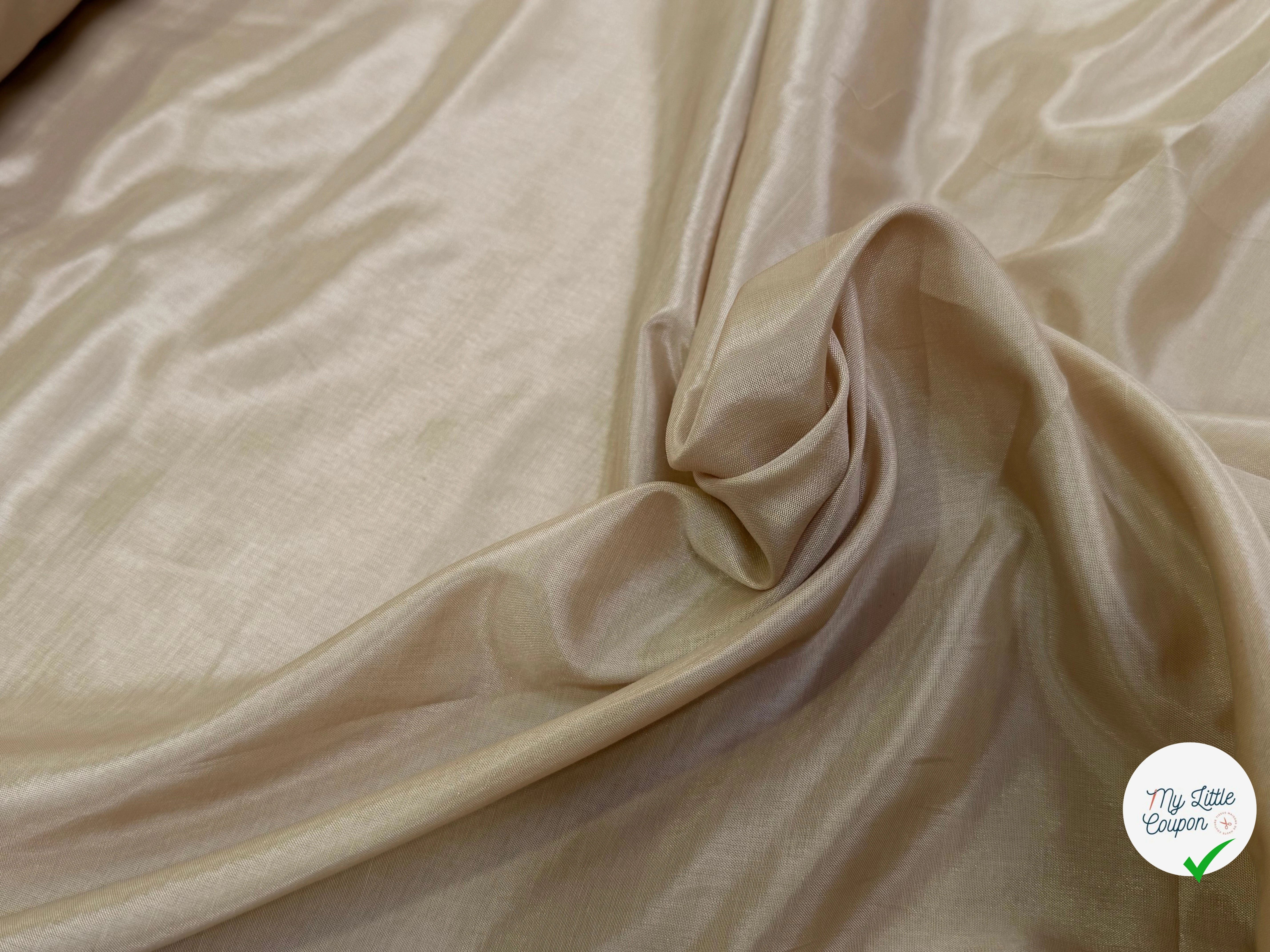 DOUBLURE VISCOSE FINE CREME CARAMEL - My Little Coupon