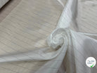 DOUBLURE VISCOSE FINE IVOIRE À FINE RAYURES NOIRES - My Little Coupon