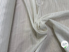 DOUBLURE VISCOSE LÉGÈREMENT SATINÉE ÉCRUE À RAYURES GRISES 100% VISCOSE - My Little Coupon