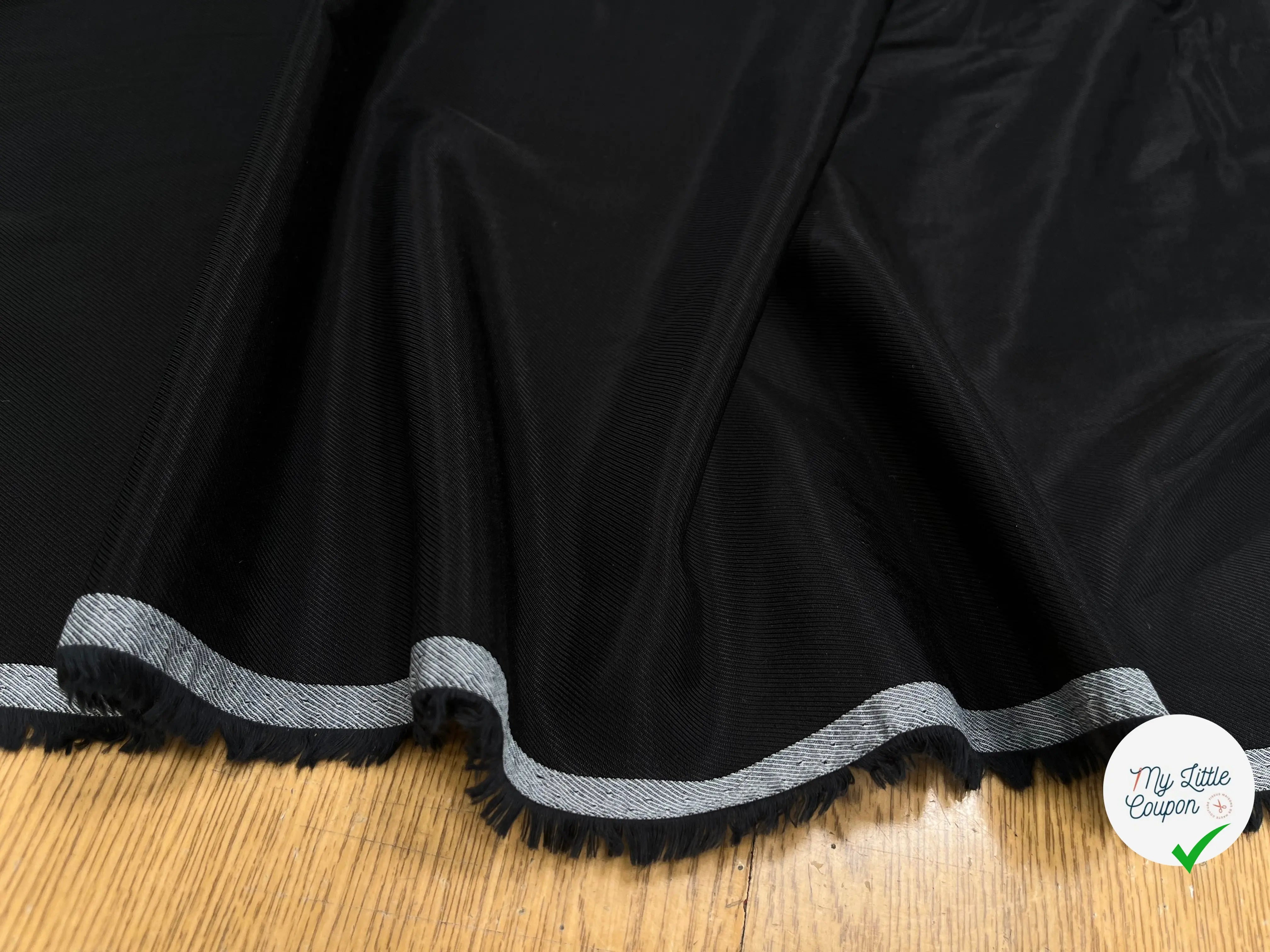 DOUBLURE VISCOSE SERGÉE UNI NOIR - My Little Coupon