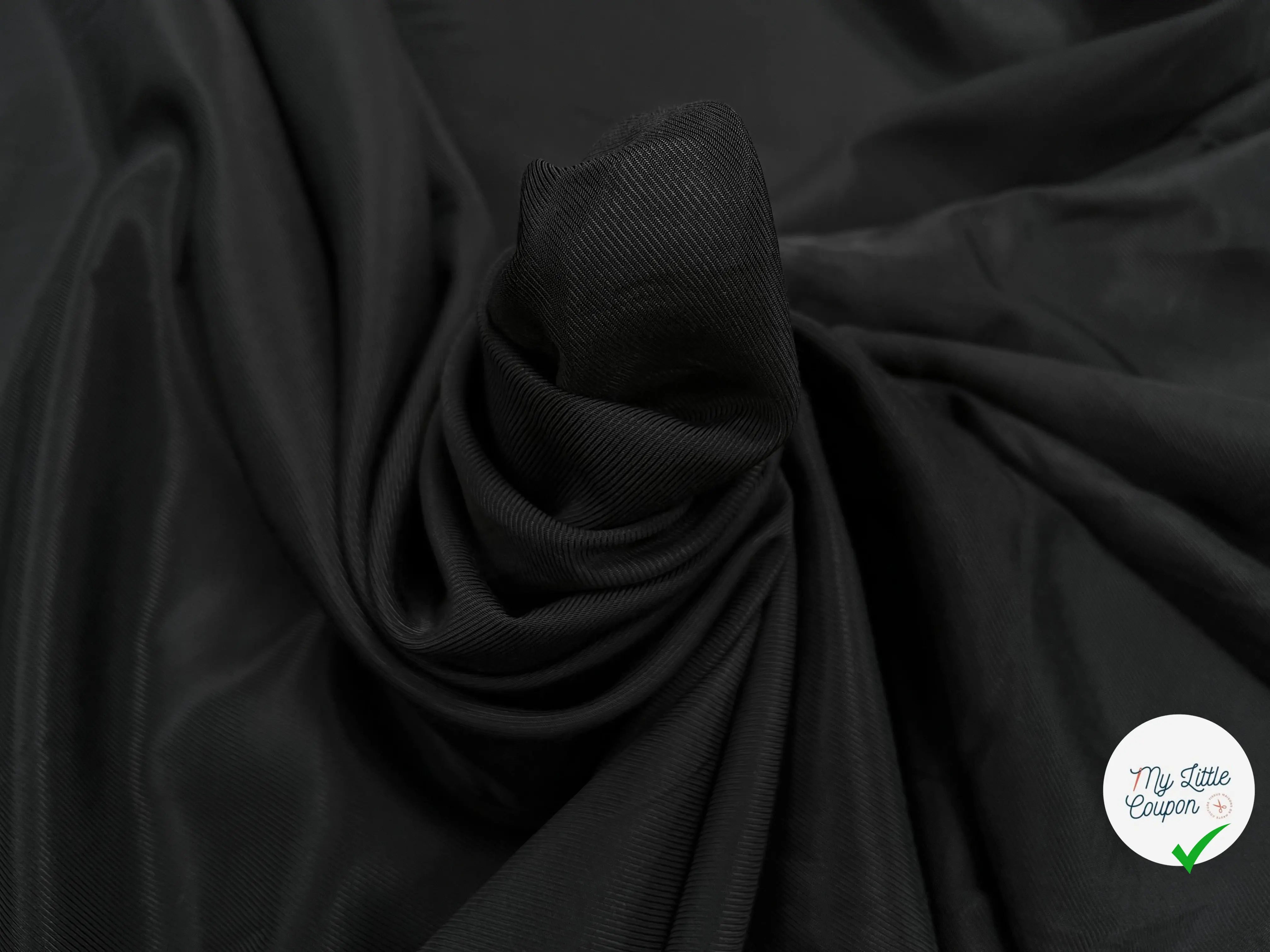 DOUBLURE VISCOSE SERGÉE UNI NOIR - My Little Coupon