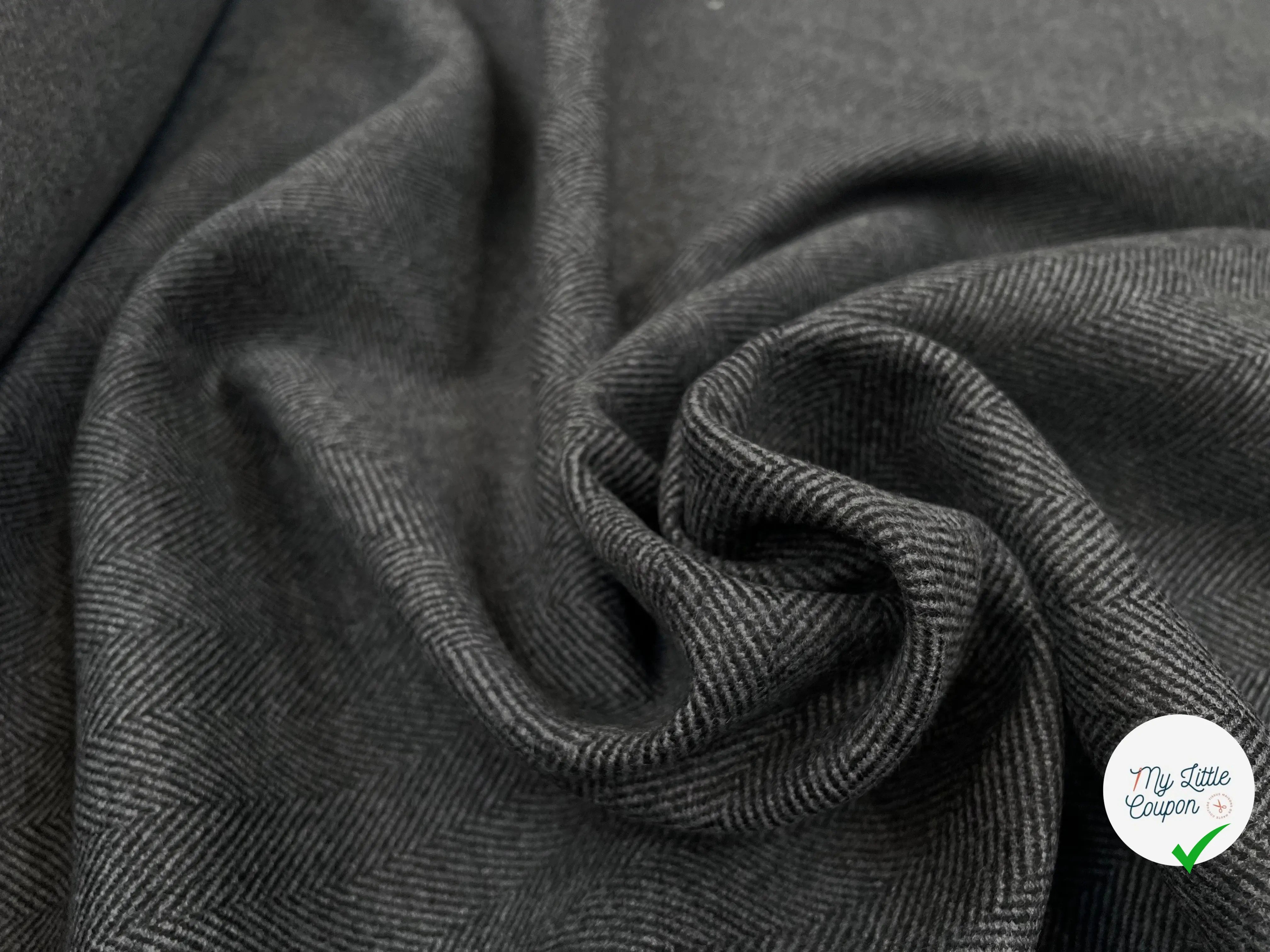 DRAP DE LAINE CHEVRONS FOND GRIS - My Little Coupon