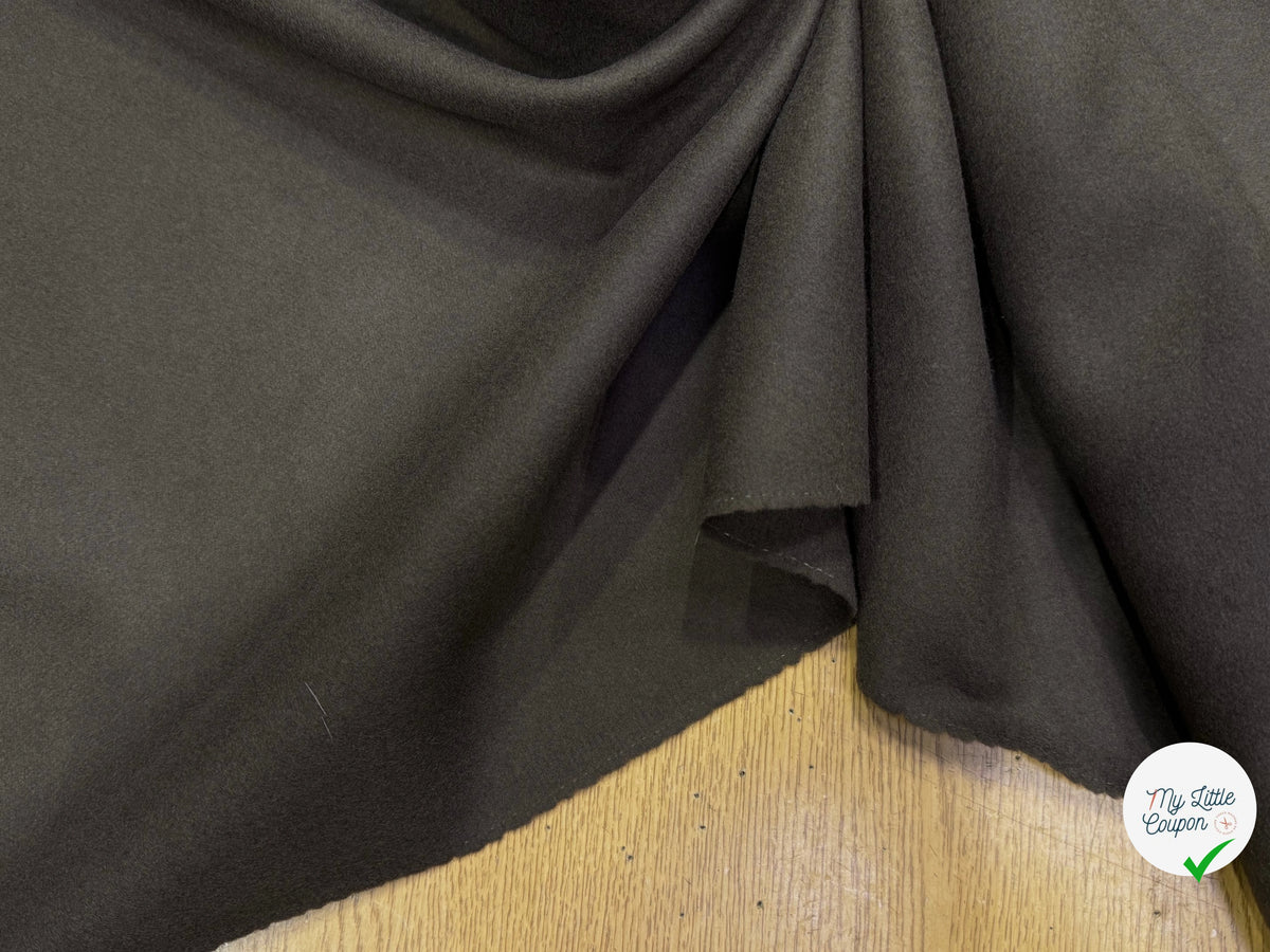 DRAP DE LAINE DOUBLE FACE CAFÉ NOIR SUPER DOUX 100% LAINE VIERGE - My Little Coupon