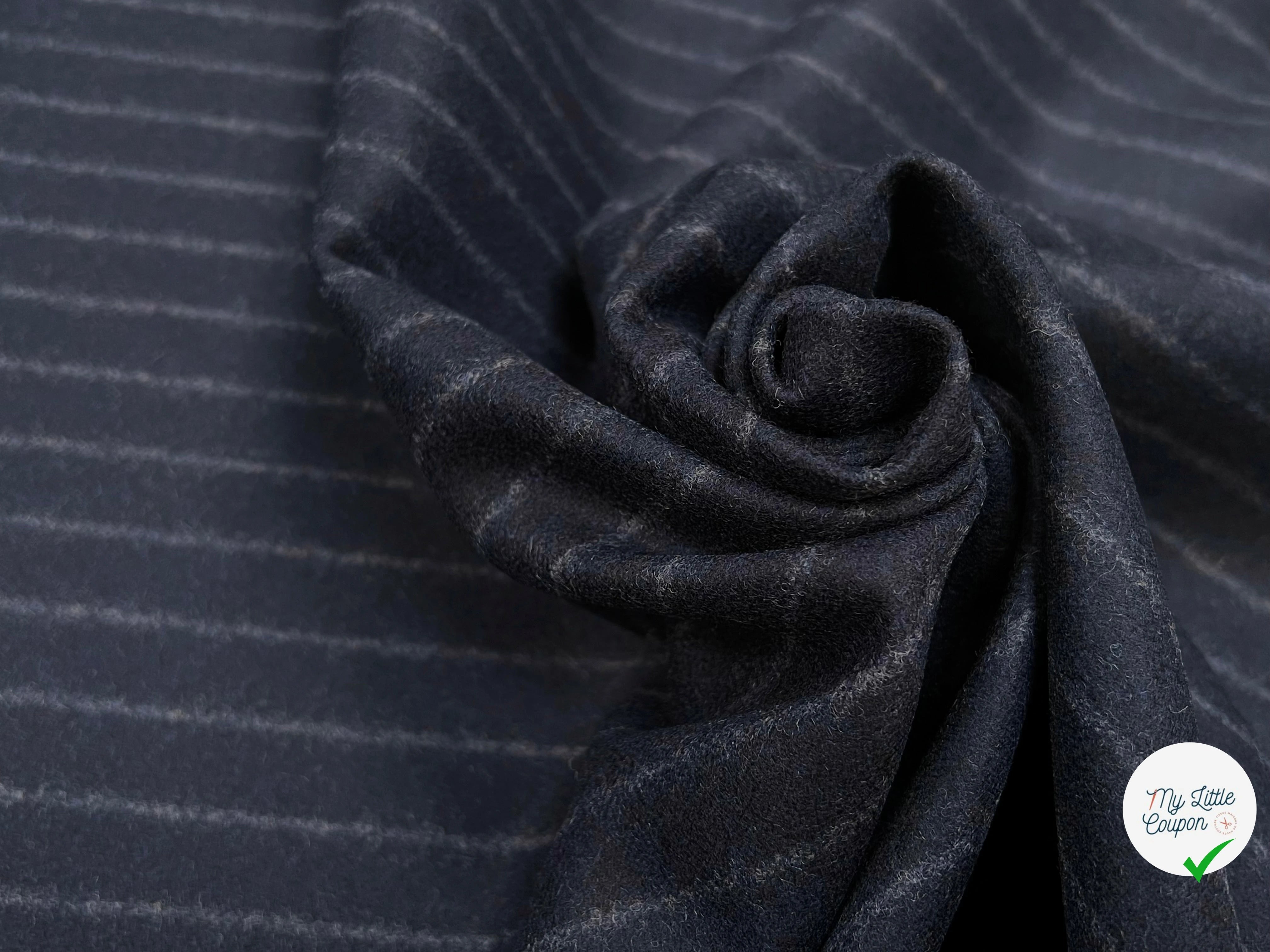 DRAP DE LAINE LOURD GROSESES RAYURES NUIT 80% LAINE VIERGE - My Little Coupon