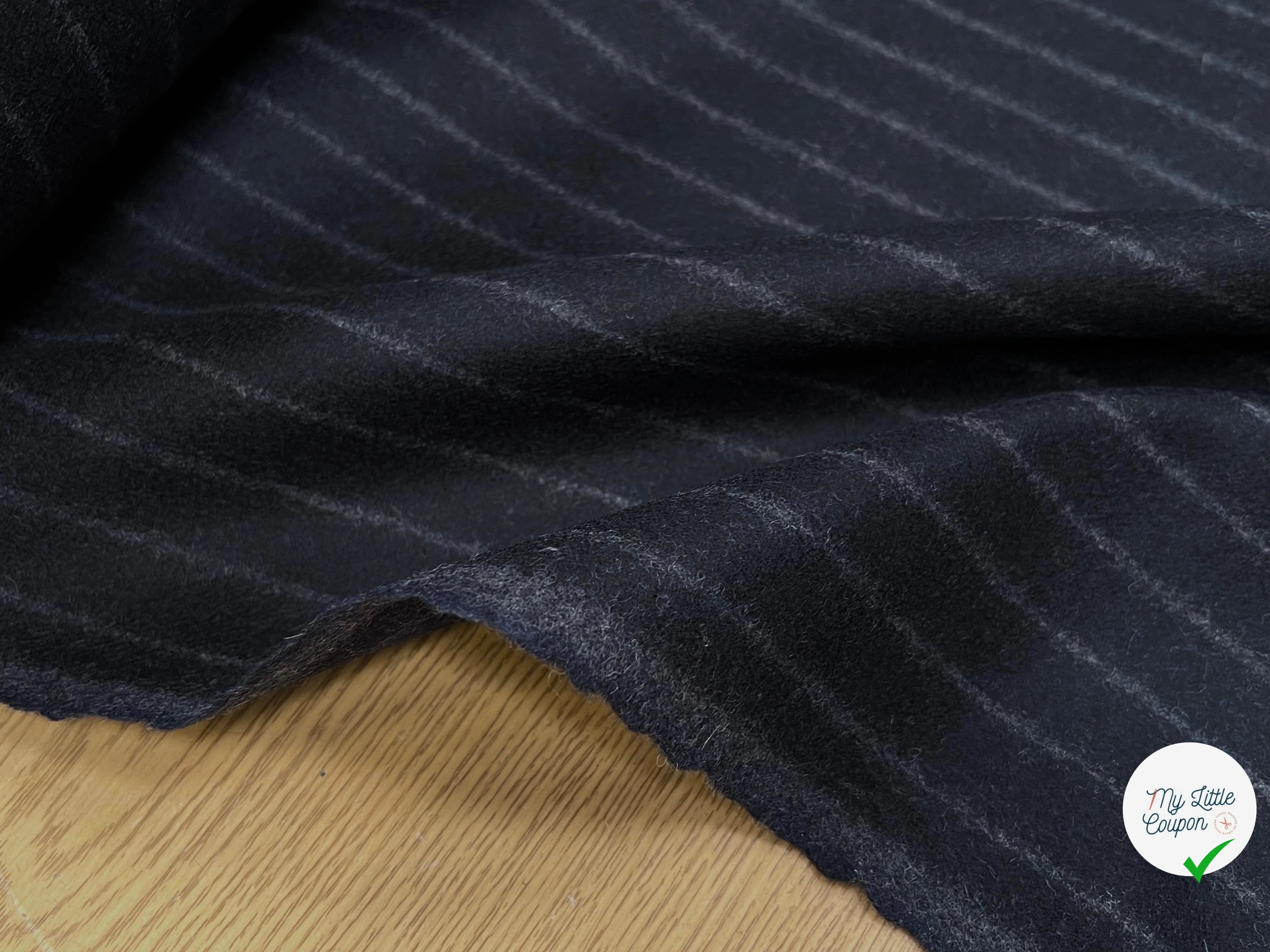DRAP DE LAINE LOURD GROSESES RAYURES NUIT 80% LAINE VIERGE - My Little Coupon