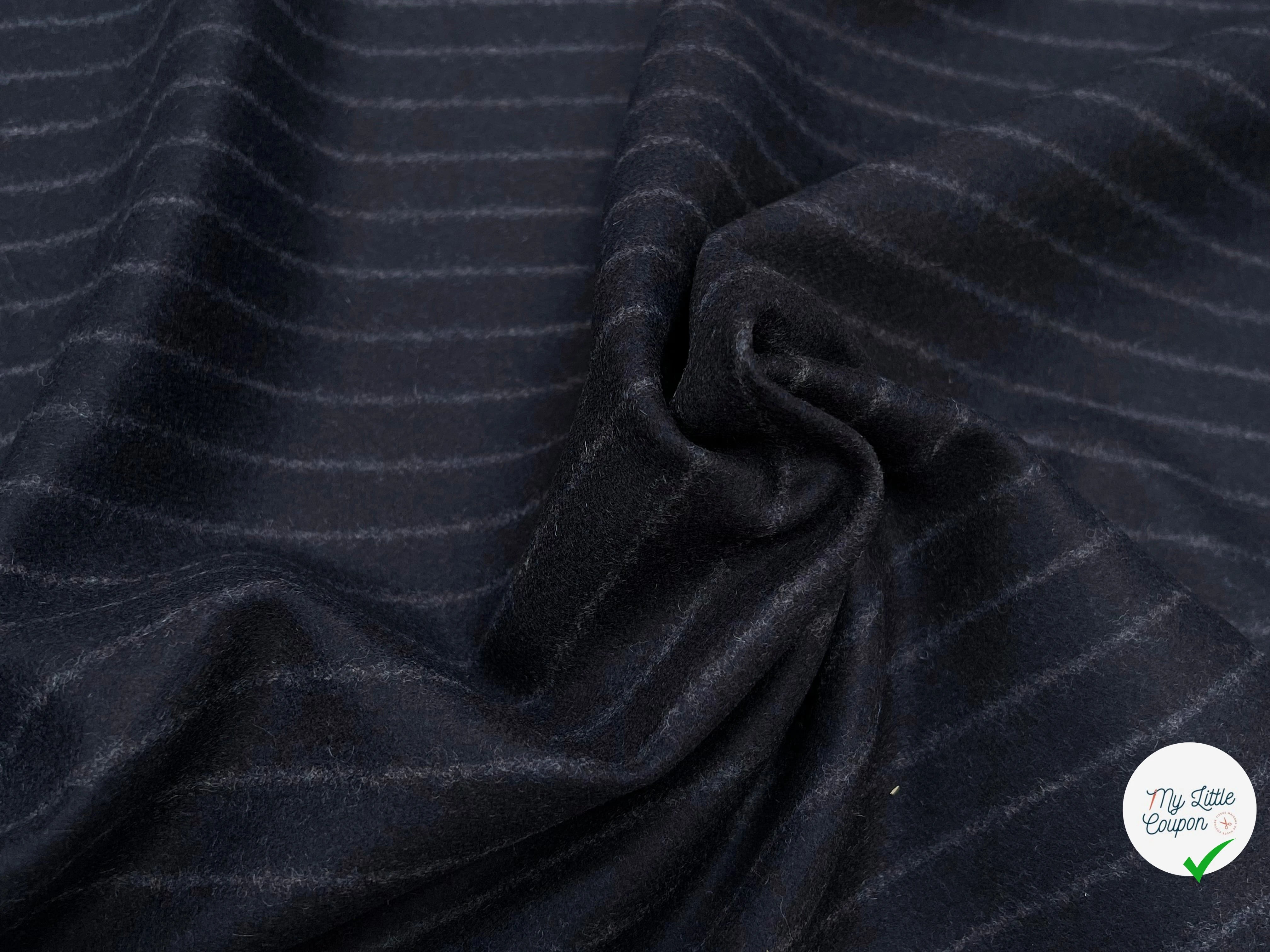DRAP DE LAINE LOURD GROSESES RAYURES NUIT 80% LAINE VIERGE - My Little Coupon
