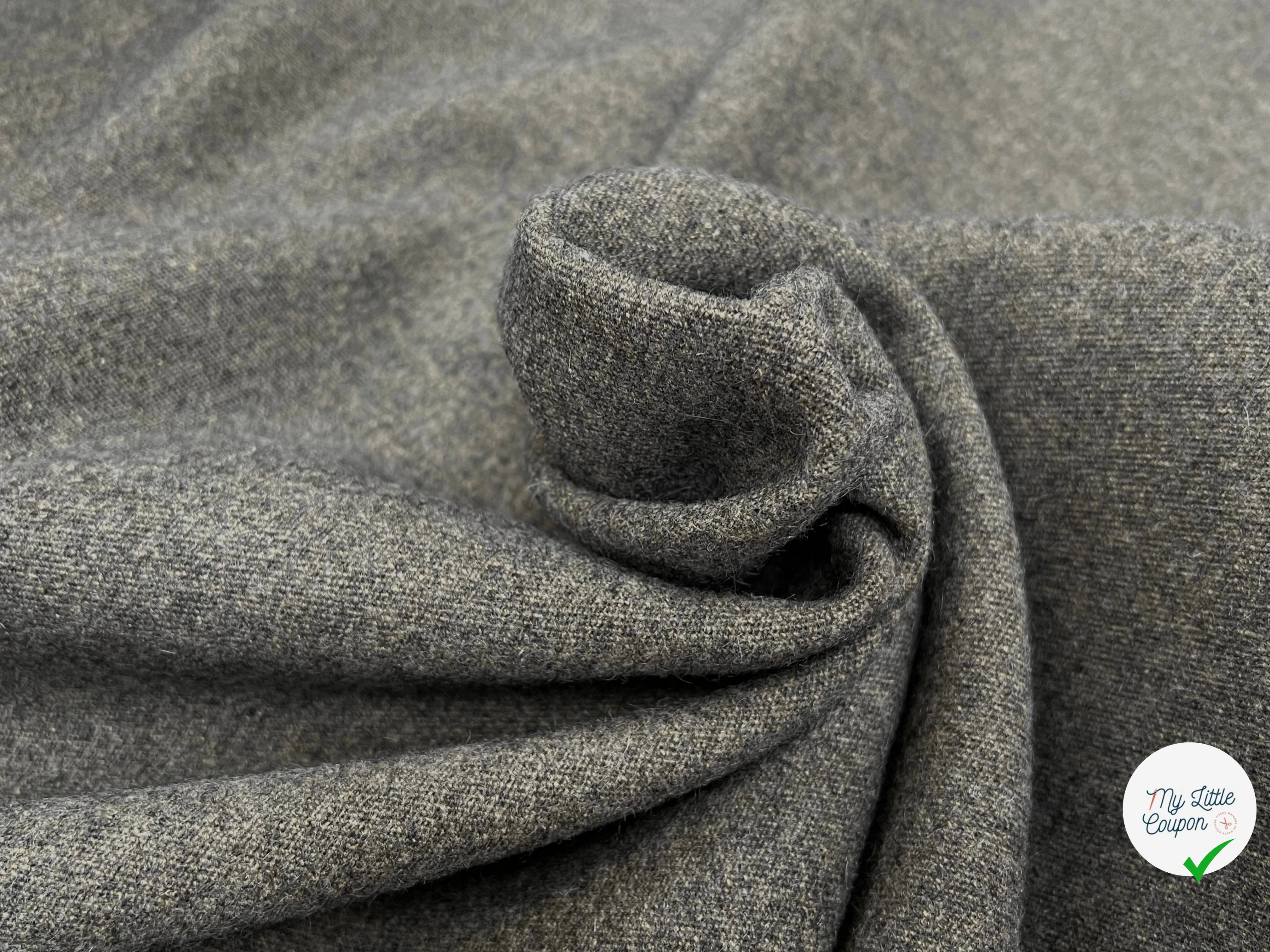 DRAP DE LAINE MANTEAU VERT DE GRIS 70% LAINE VIERGE - My Little Coupon