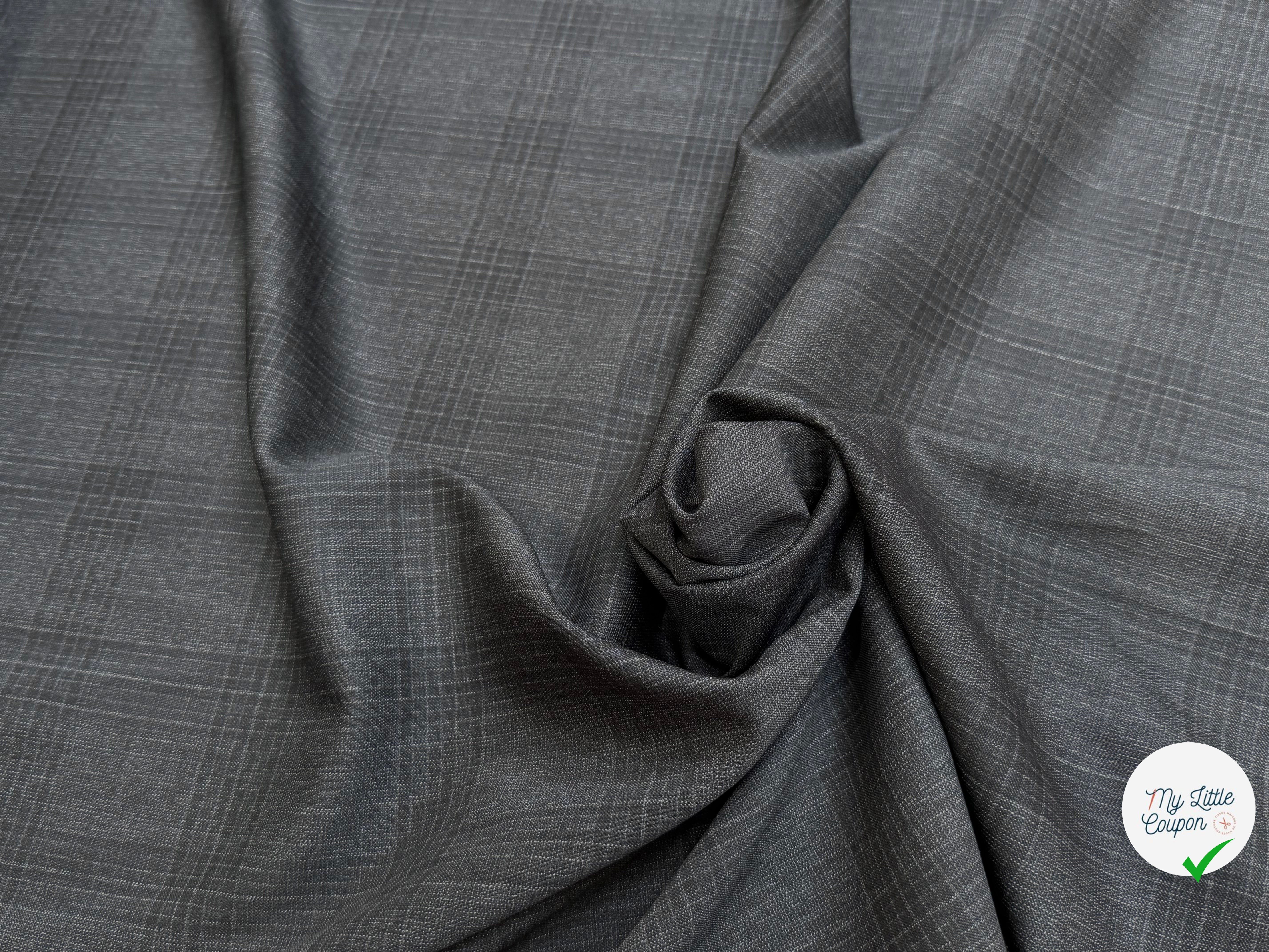 DRAPERIE 100% LAINE VIERGE ÉLÉGANTE À CARREAUX ANTHRACITE - My Little Coupon