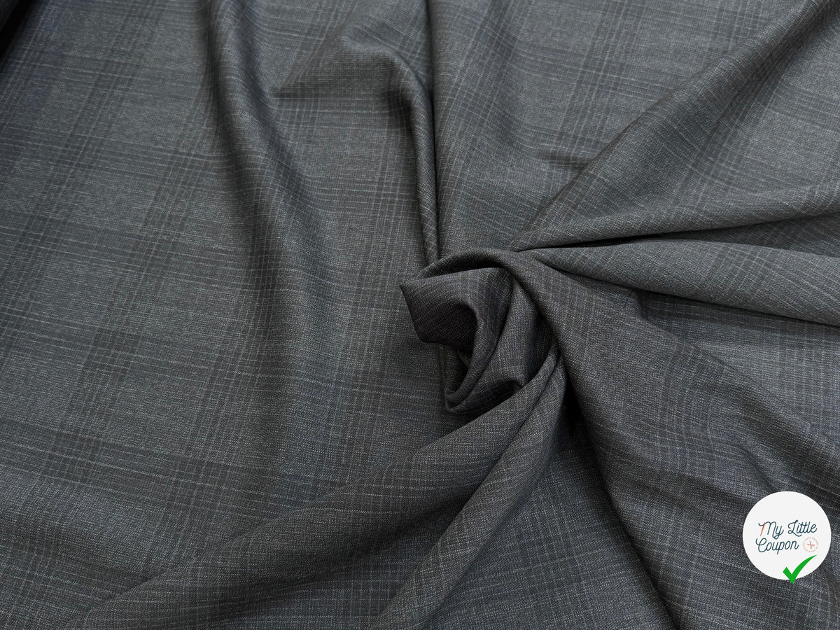 DRAPERIE 100% LAINE VIERGE ÉLÉGANTE À CARREAUX ANTHRACITE - My Little Coupon