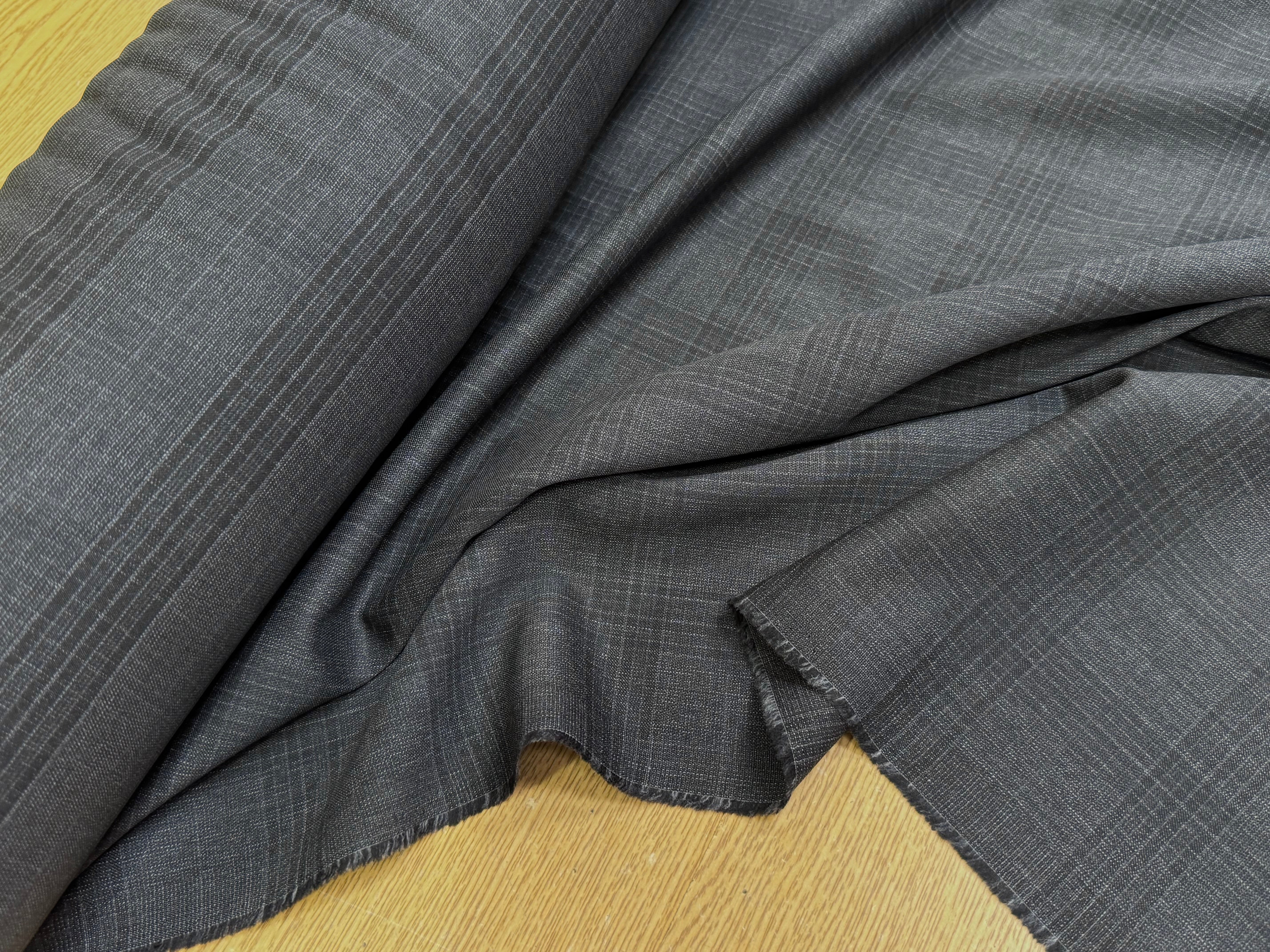 DRAPERIE 100% LAINE VIERGE ÉLÉGANTE À CARREAUX ANTHRACITE - My Little Coupon